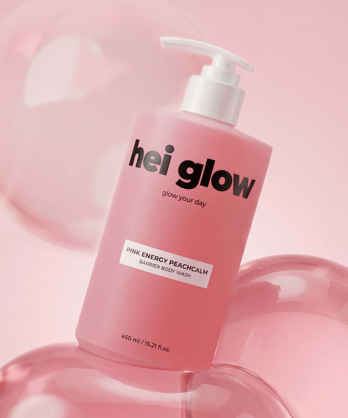 헤이글로우(HEI GLOW) 핑크 에너지 피치캄 배리어 바디 워시 450ml