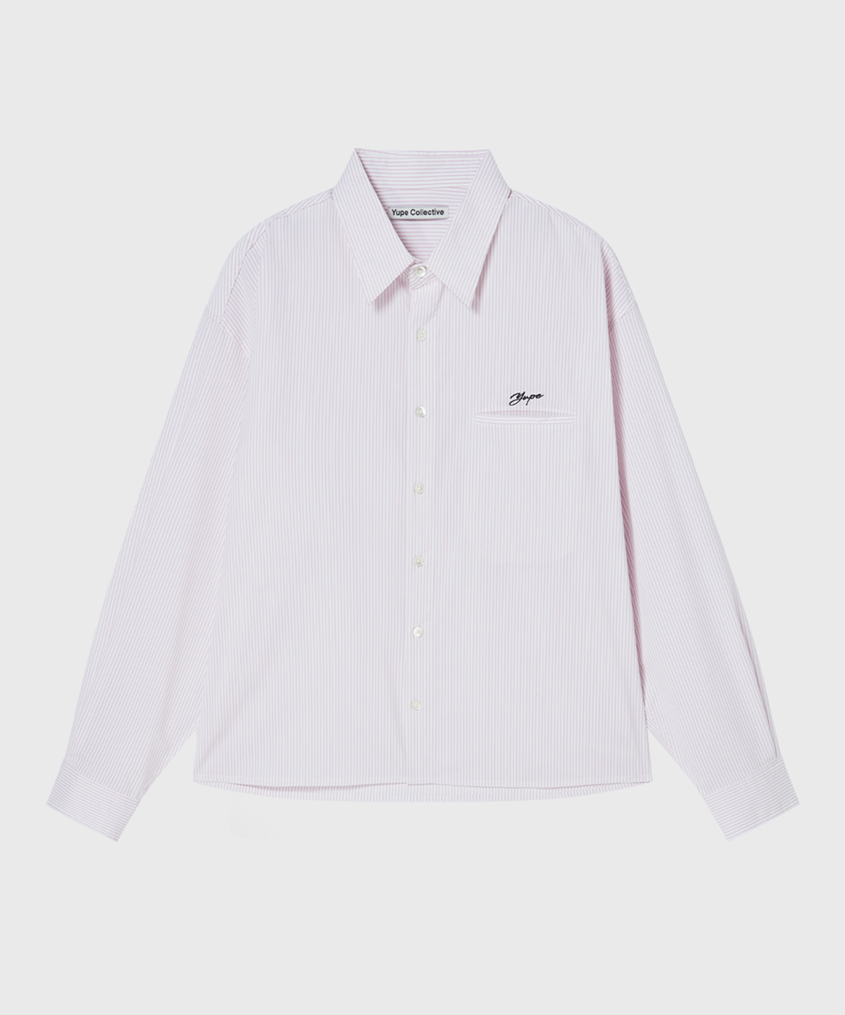 유프(YUPE) Stripe Crop Shirts - Pink