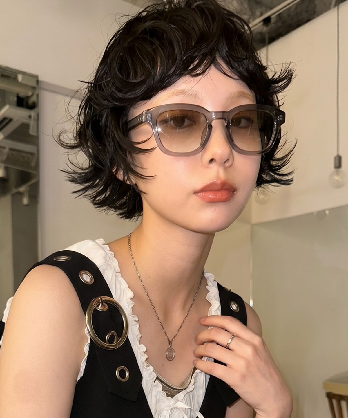 투큐브(2CUBE) Modern Crown Panto Sunglasses(Grey)