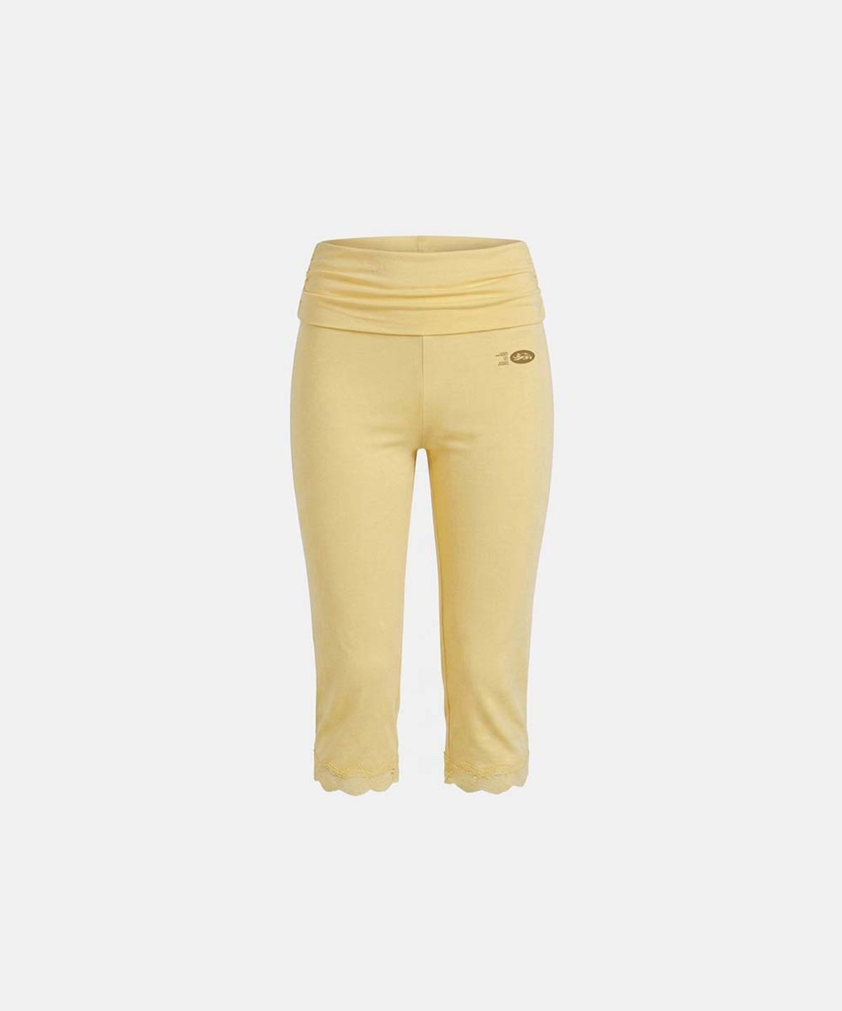 배드블러드(BADBLOOD) Everyday Lace Capri Pants - Yellow