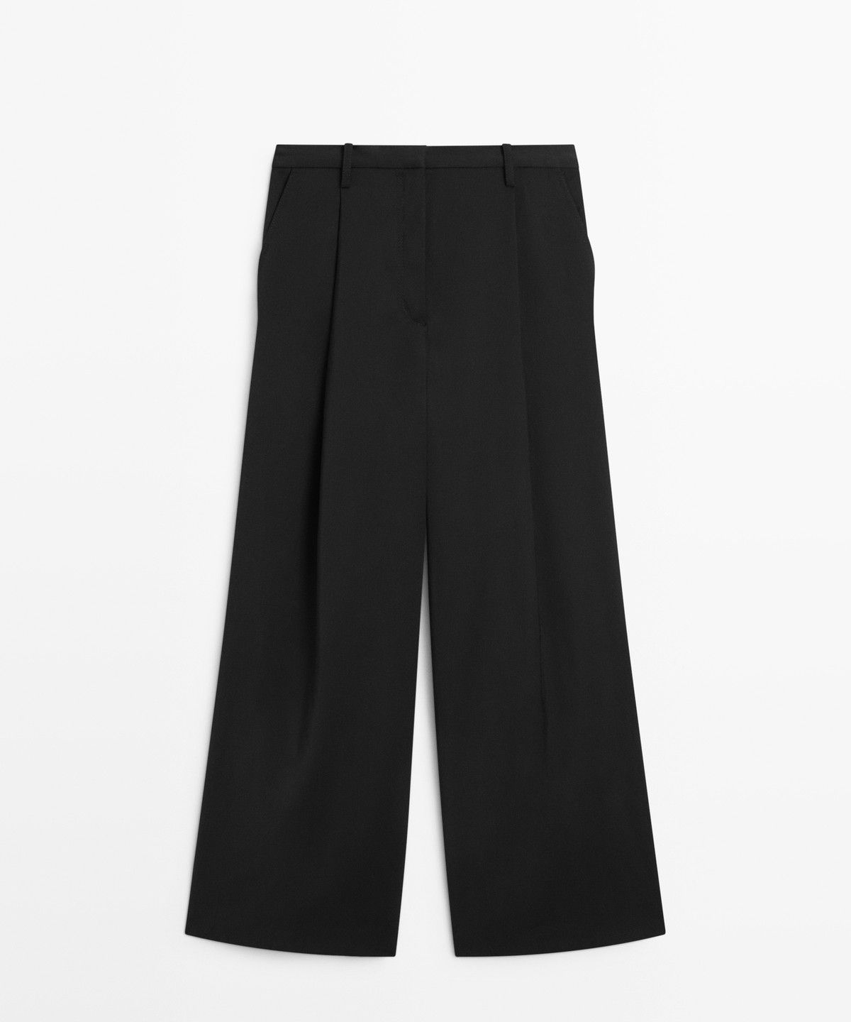 마시모두띠(MASSIMO DUTTI) 크롭 와이드 레그 플루이드 팬츠