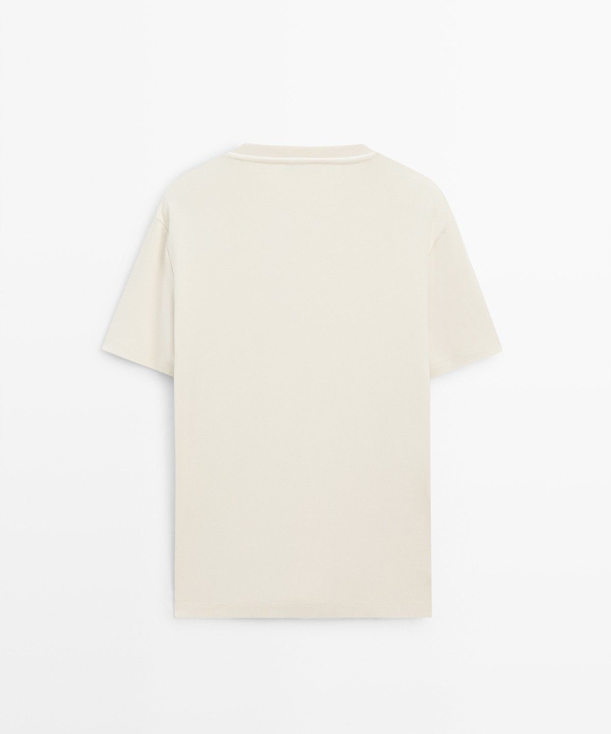 마시모두띠(MASSIMO DUTTI) 배색 라운드넥 반팔 티셔츠
