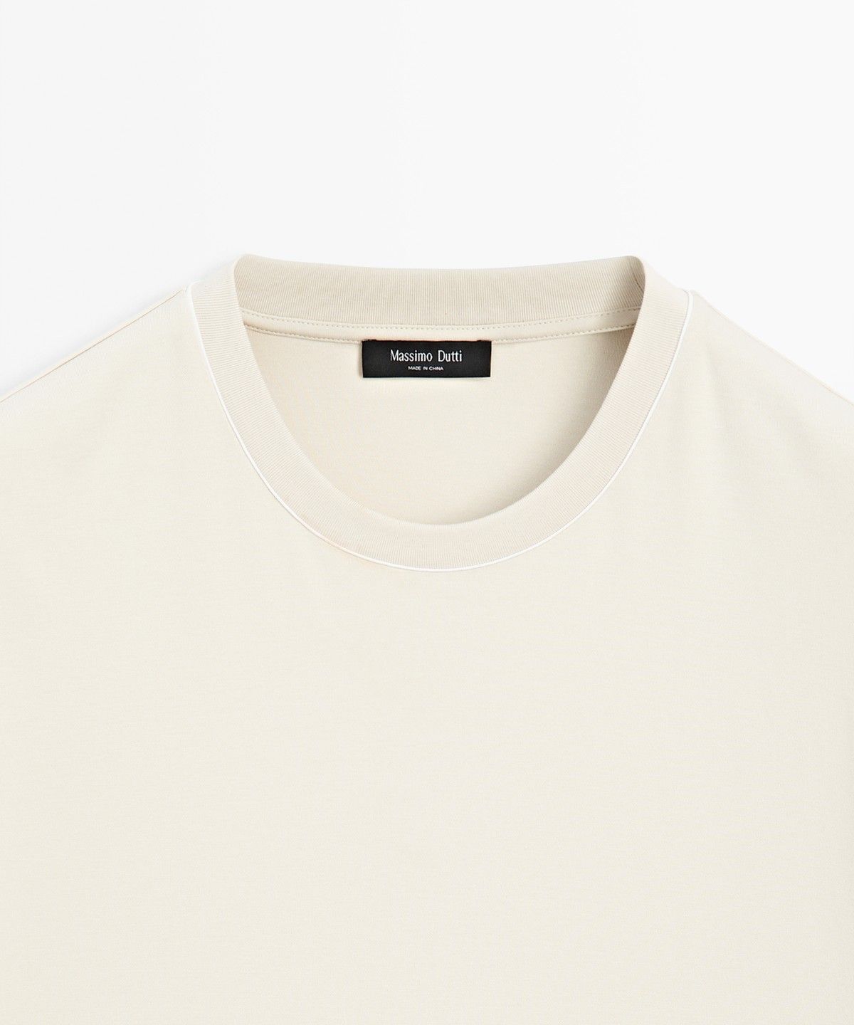 마시모두띠(MASSIMO DUTTI) 배색 라운드넥 반팔 티셔츠