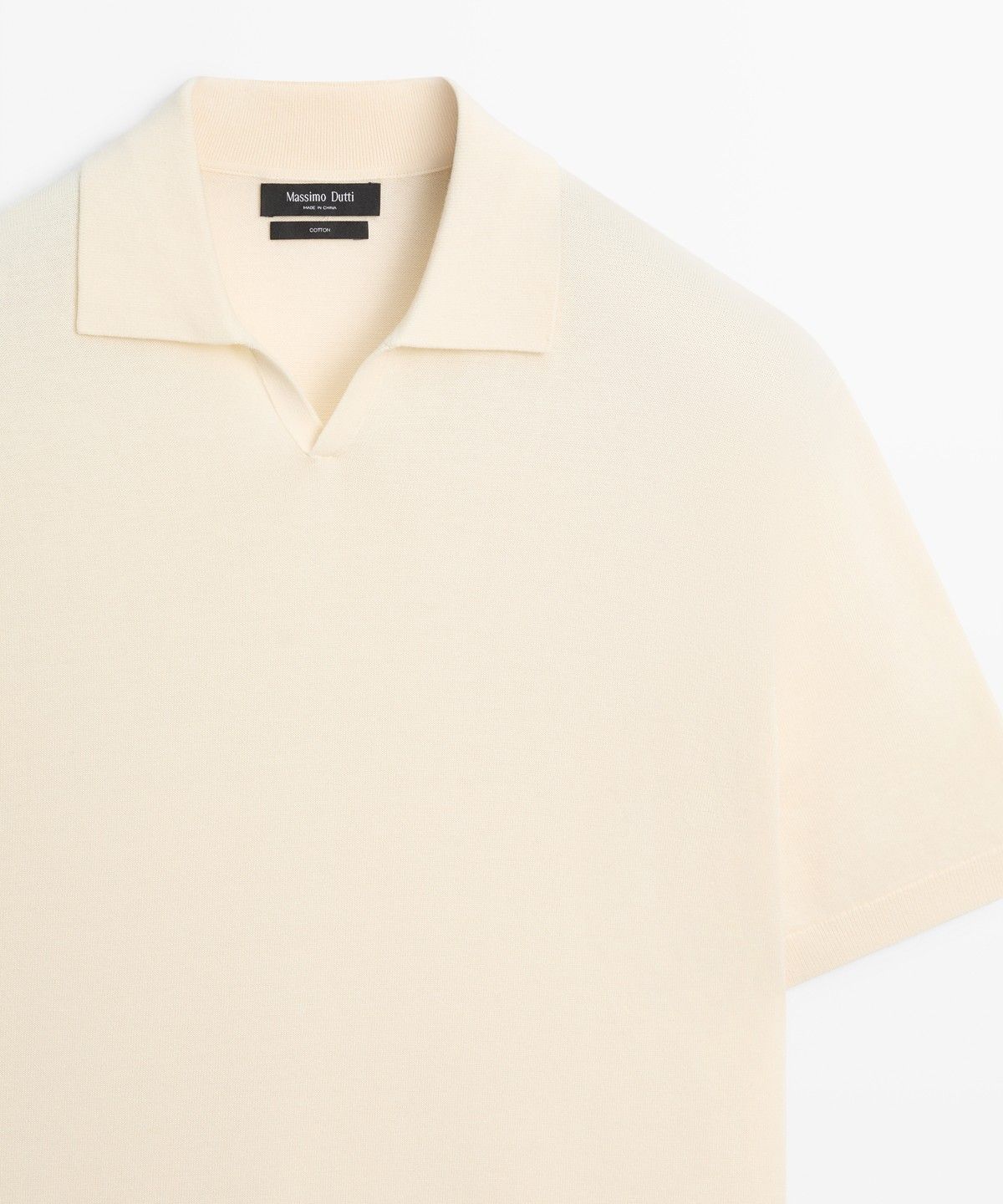 마시모두띠(MASSIMO DUTTI) 100% 코튼 브이넥 니트 폴로 셔츠