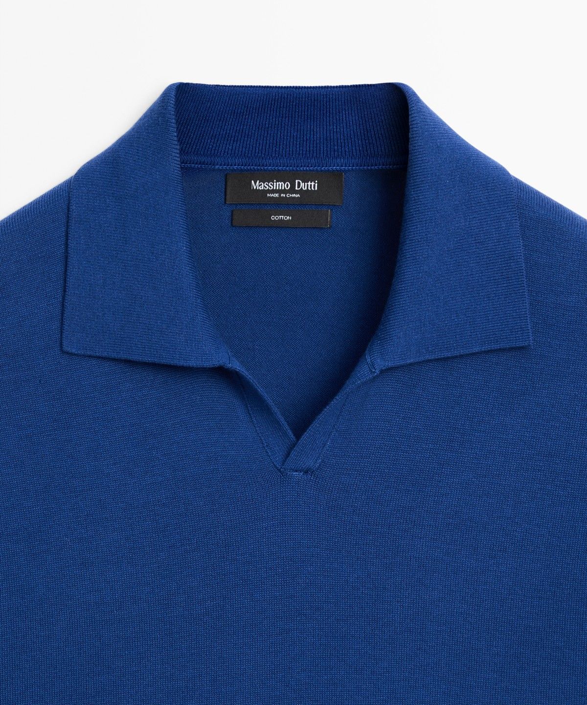 마시모두띠(MASSIMO DUTTI) 100% 코튼 브이넥 니트 폴로 셔츠