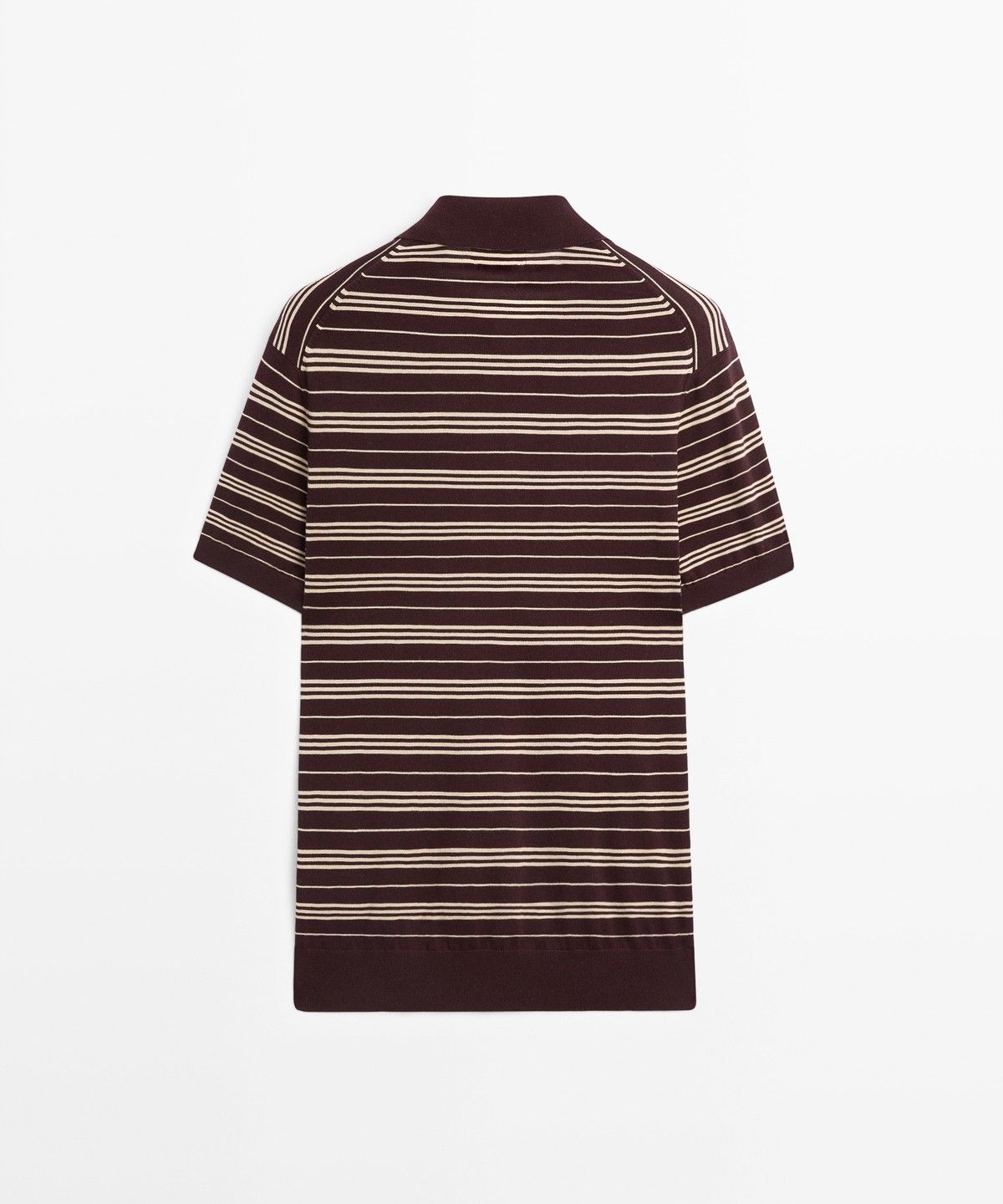 마시모두띠(MASSIMO DUTTI) 100% 코튼 스트라이프 니트 폴로 셔츠