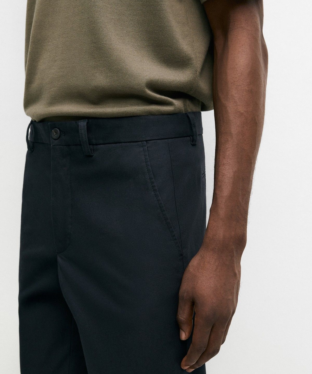 마시모두띠(MASSIMO DUTTI) 코튼 블렌드 슬림 핏 팬츠
