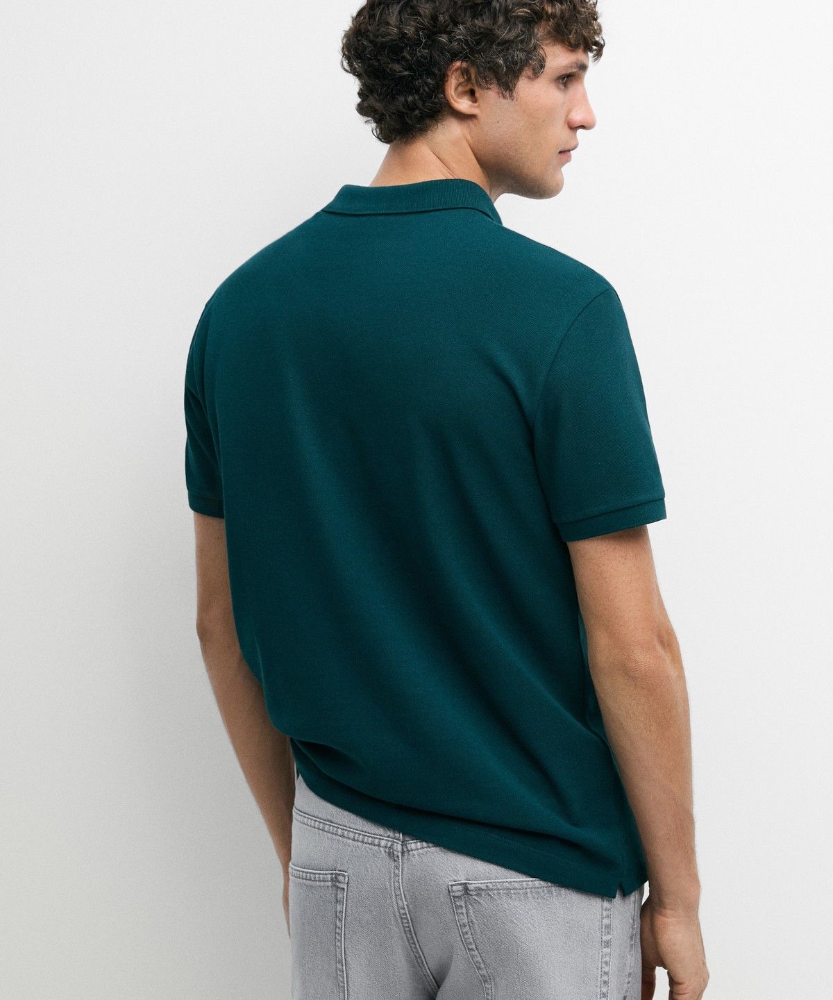 마시모두띠(MASSIMO DUTTI) 마이크로 텍스처드 코튼 피케 폴로 셔츠
