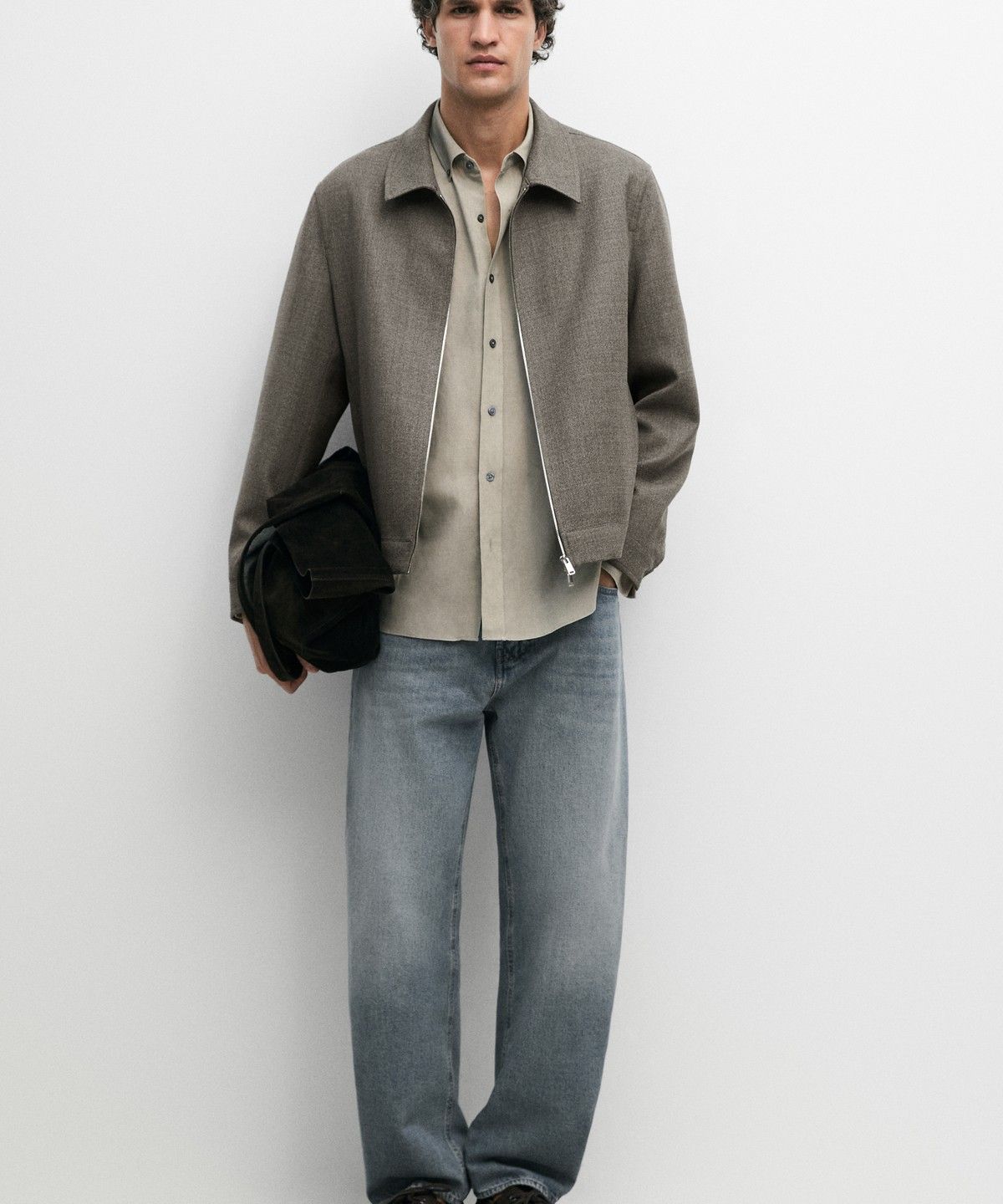 마시모두띠(MASSIMO DUTTI) 100% 울 구조적 재킷