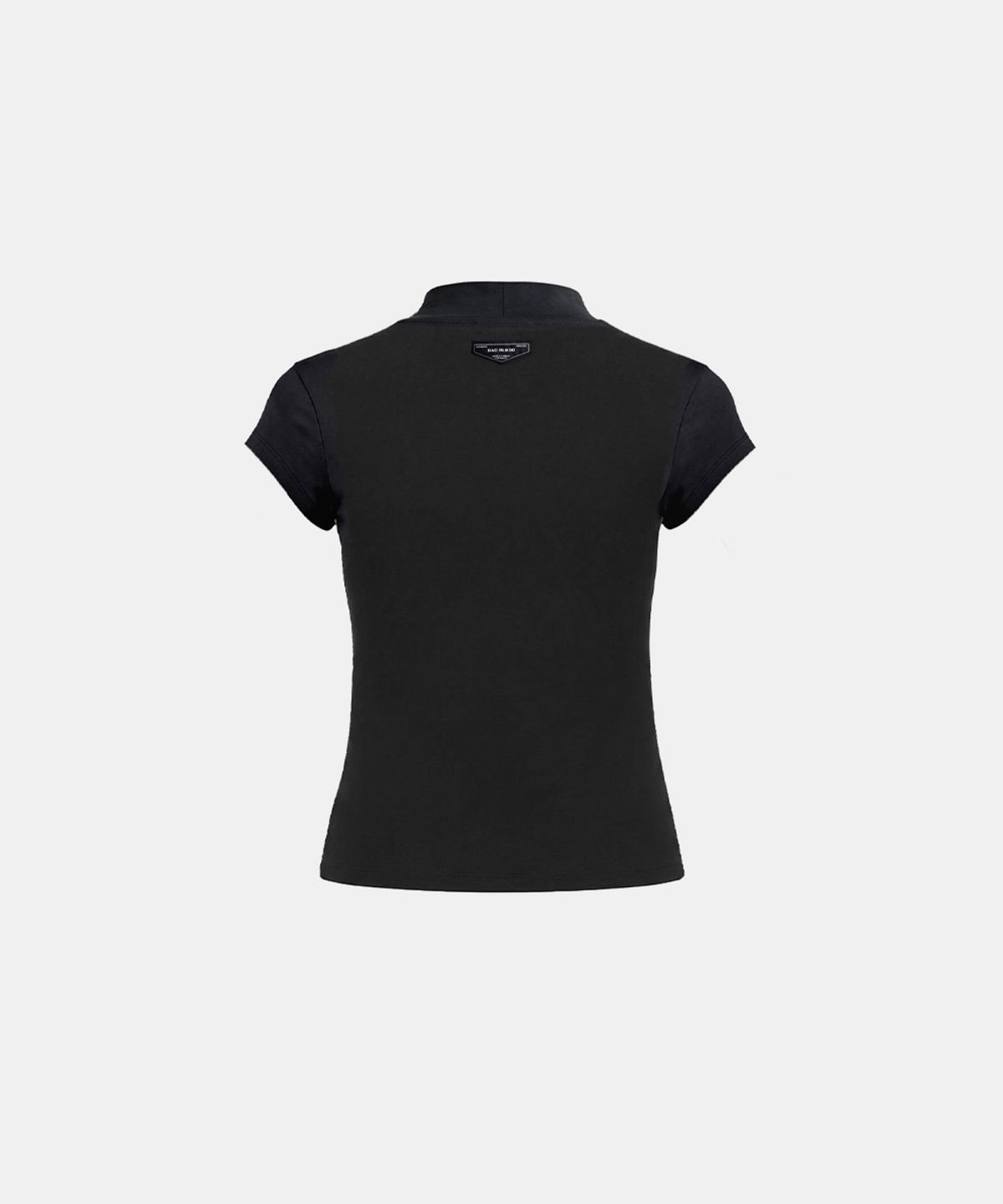 배드블러드(BADBLOOD) Everyday Mock-Neck Short Sleeve T-Shirt - Black