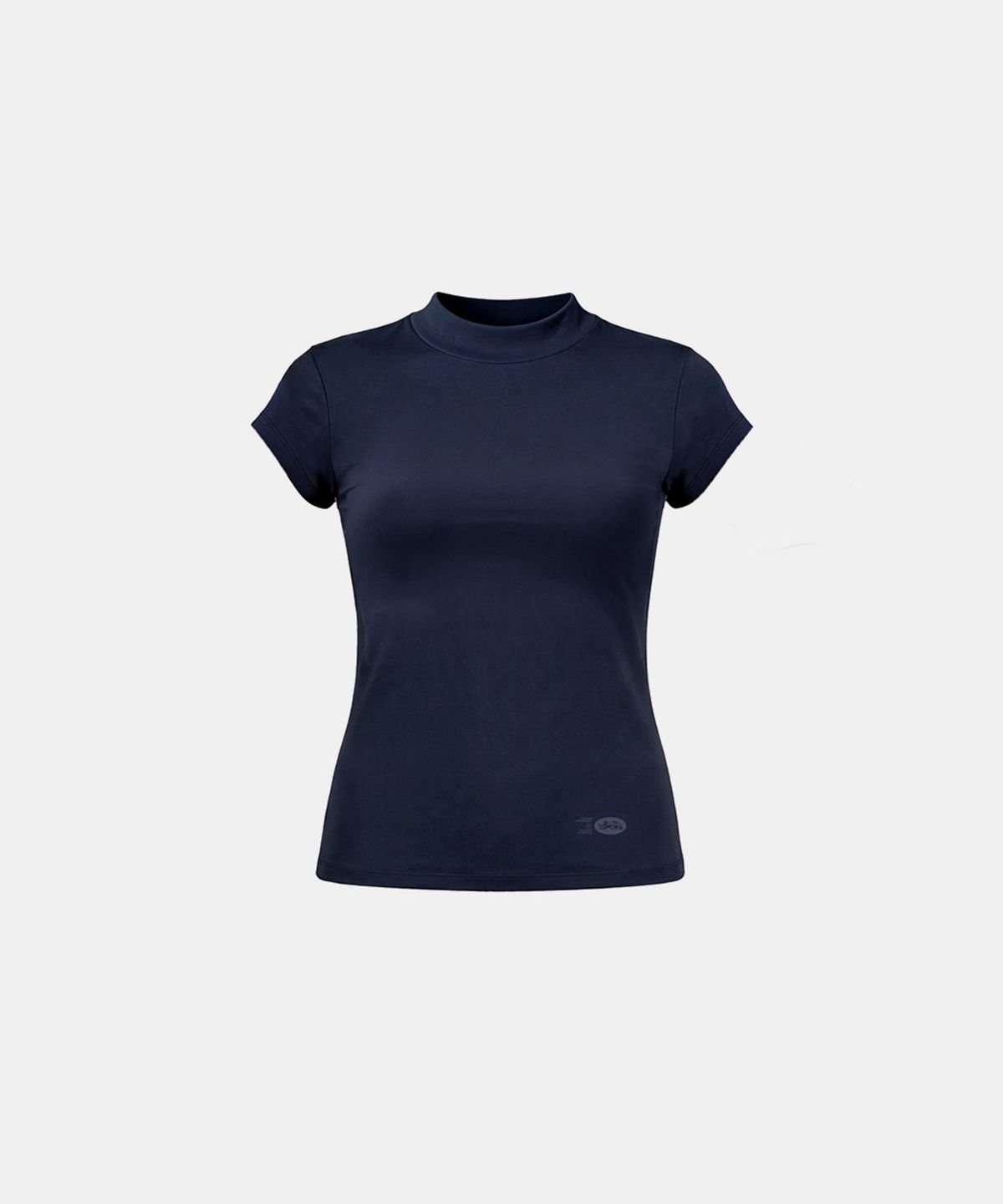 배드블러드(BADBLOOD) Everyday Mock-Neck Short Sleeve T-Shirt - Navy