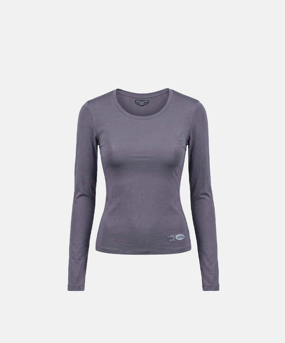 배드블러드(BADBLOOD) Everyday Scoop Neck Long Sleeve T-Shirt - Charcoal