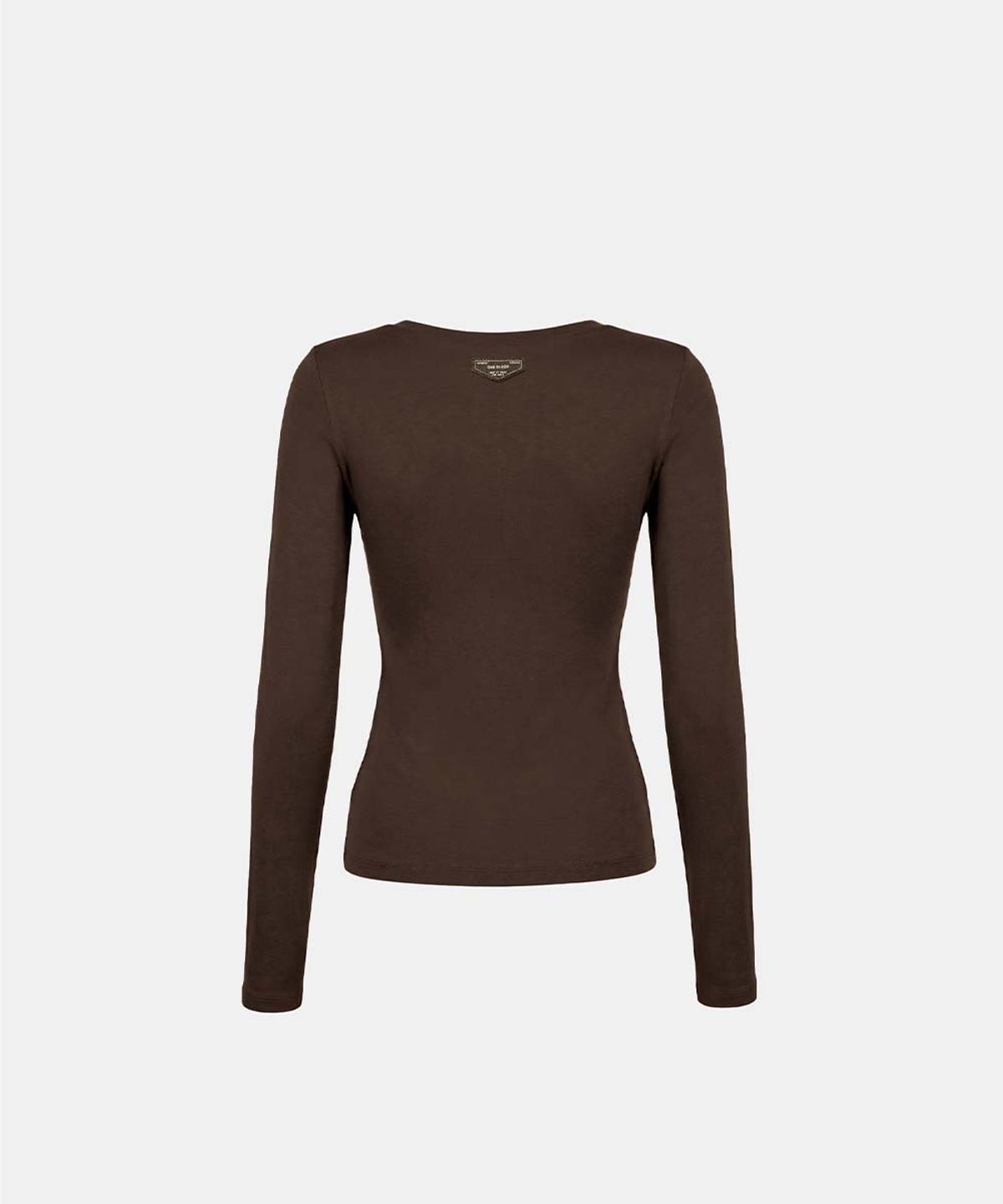 배드블러드(BADBLOOD) Everyday Scoop Neck Long Sleeve T-Shirt - Brown
