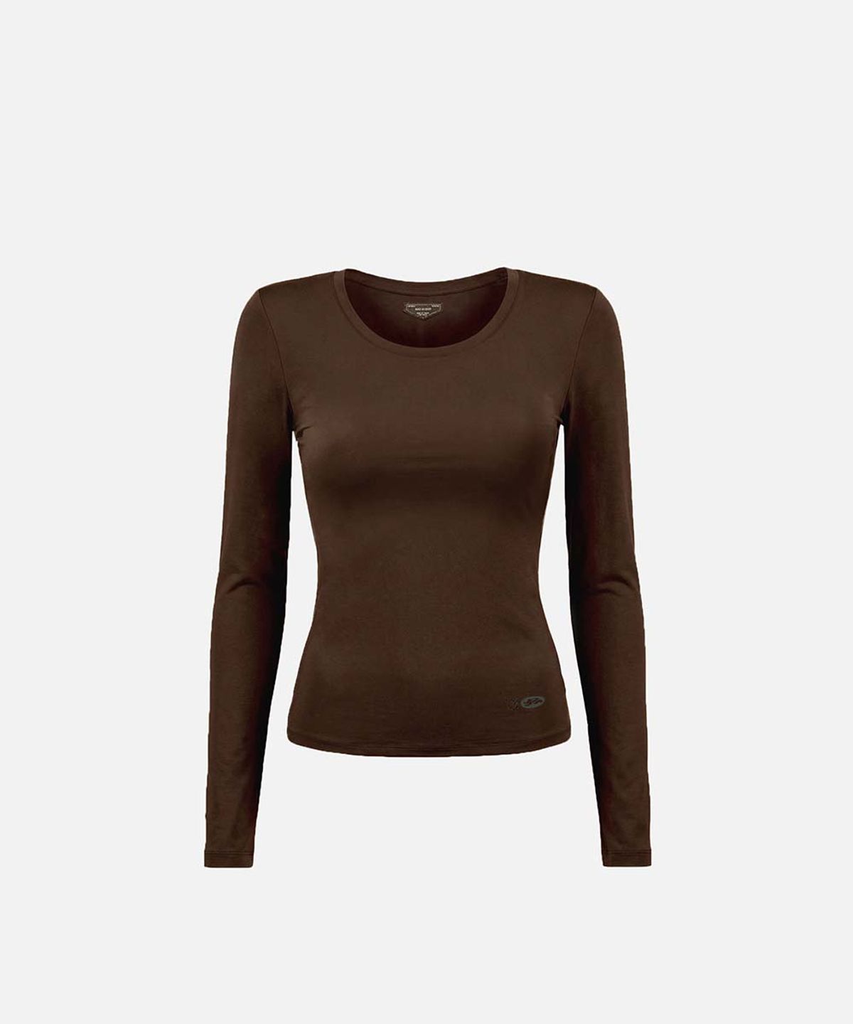 배드블러드(BADBLOOD) Everyday Scoop Neck Long Sleeve T-Shirt - Brown