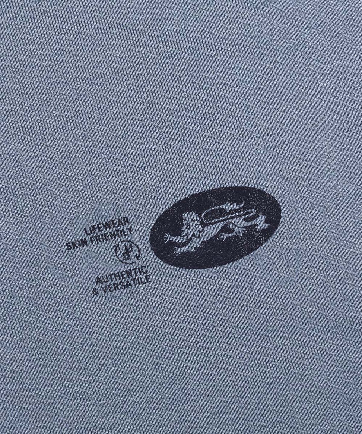 배드블러드(BADBLOOD) Everyday Scoop Neck Long Sleeve T-Shirt - Blue gray