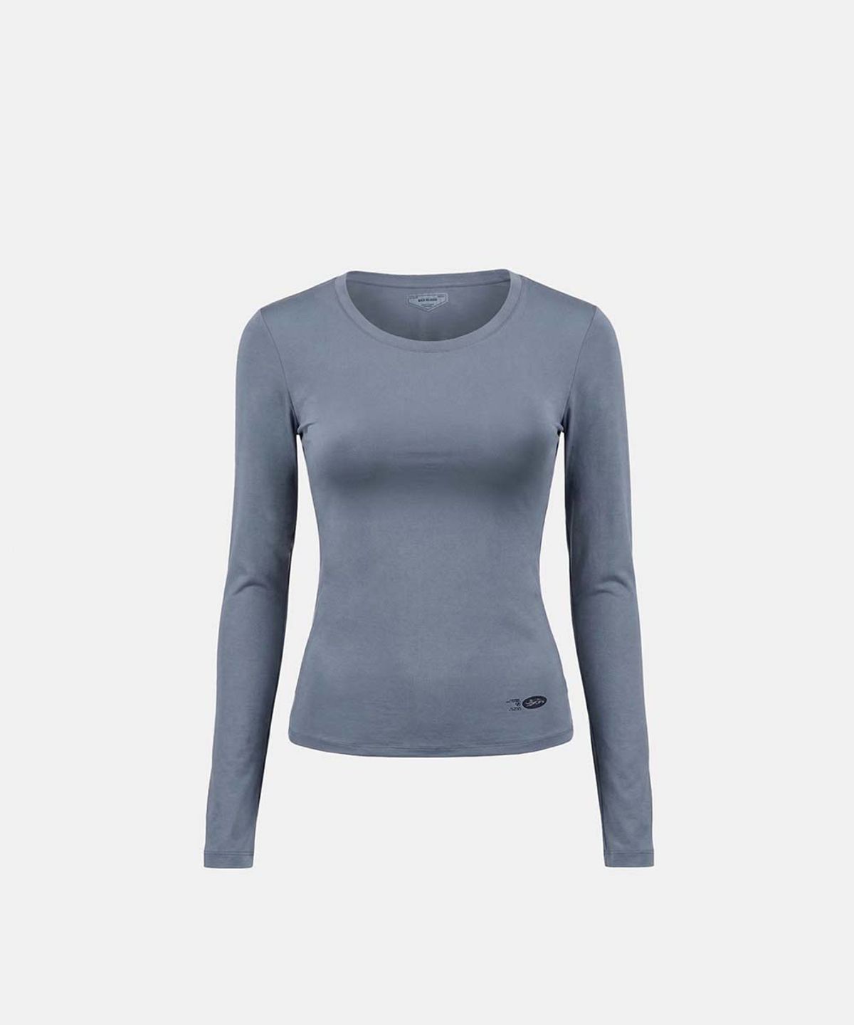 배드블러드(BADBLOOD) Everyday Scoop Neck Long Sleeve T-Shirt - Blue gray