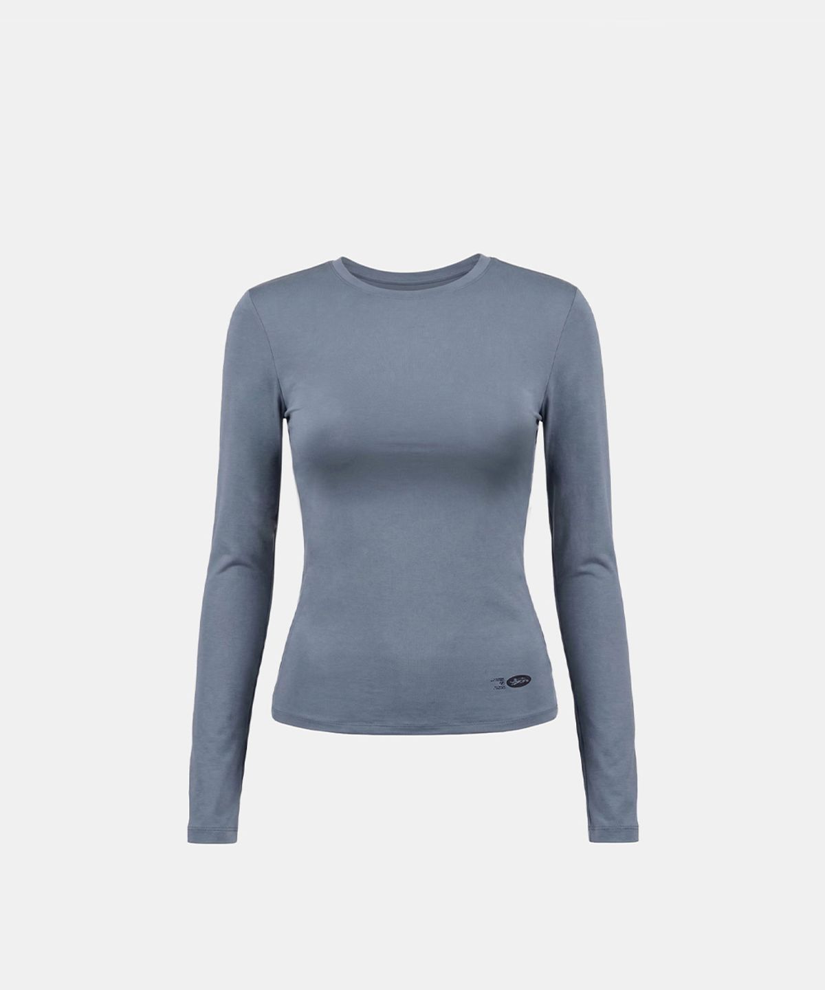 배드블러드(BADBLOOD) Everyday Crew Neck Long Sleeve T-Shirt - Blue gray