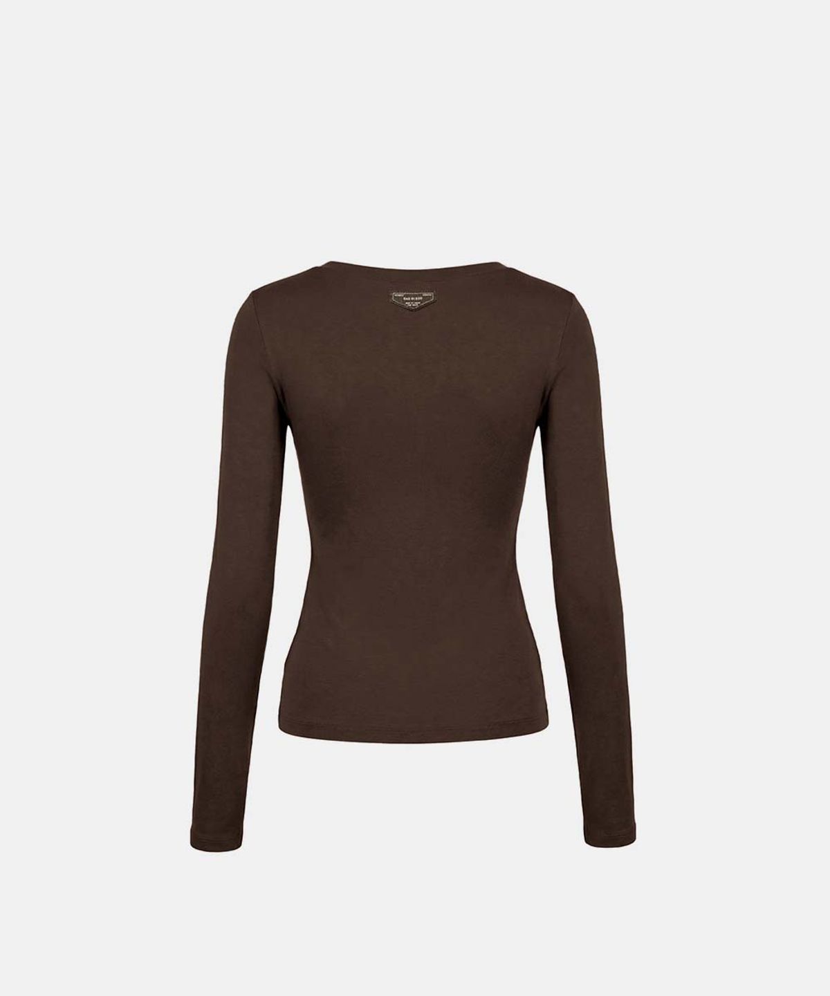 배드블러드(BADBLOOD) Everyday Zip Henley Long Sleeve T-Shirt - Brown