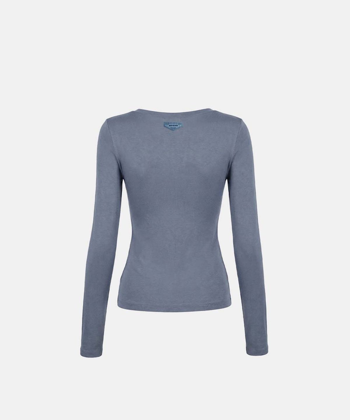 배드블러드(BADBLOOD) Everyday Zip Henley Long Sleeve T-Shirt - Blue gray