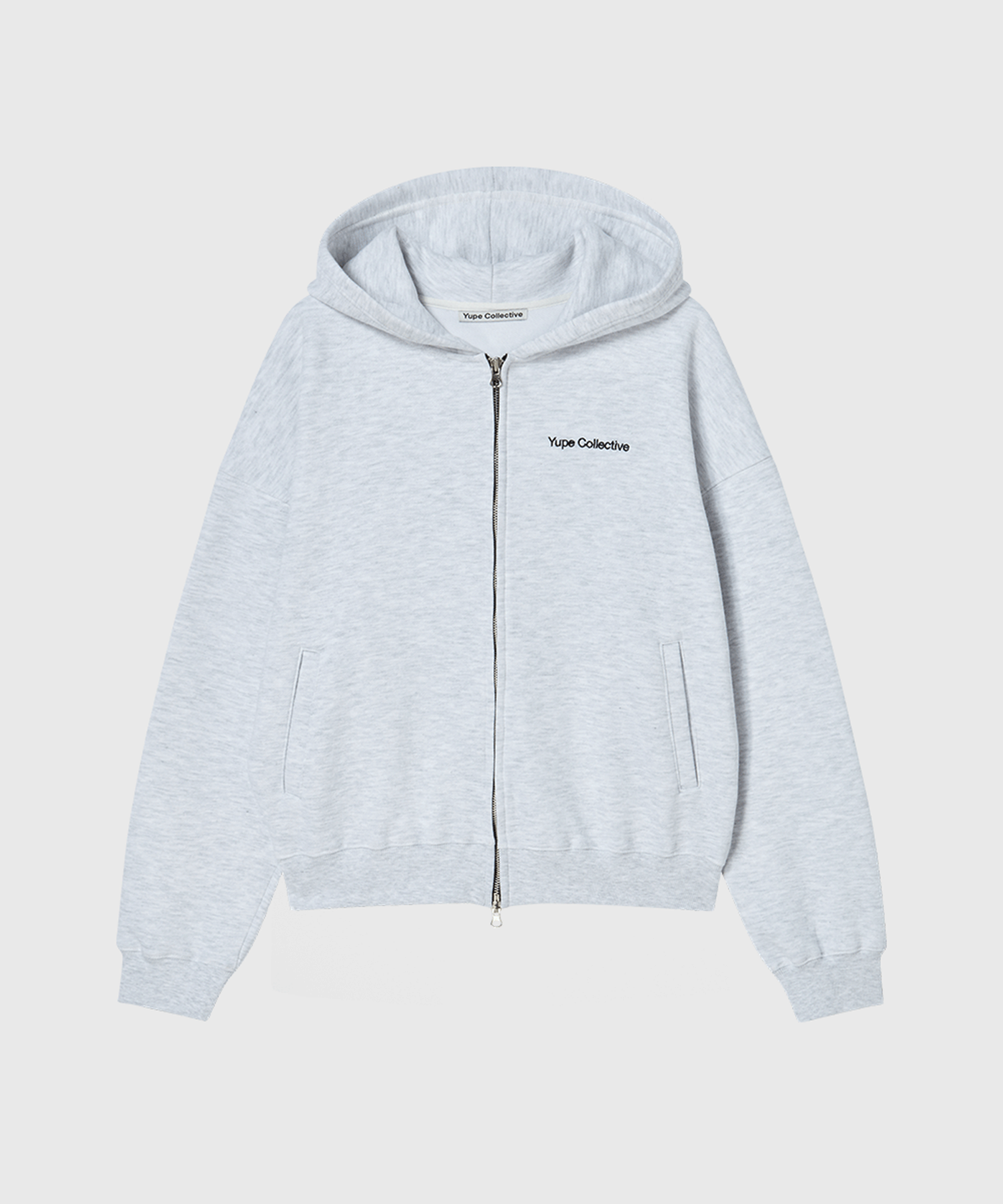 유프(YUPE) Compact Hood Zip-up - White Melange