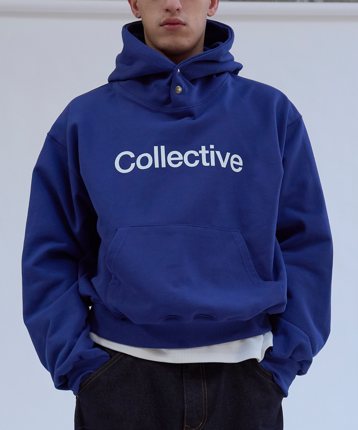 유프(YUPE) Collective Double Snap Hoodie - Blue