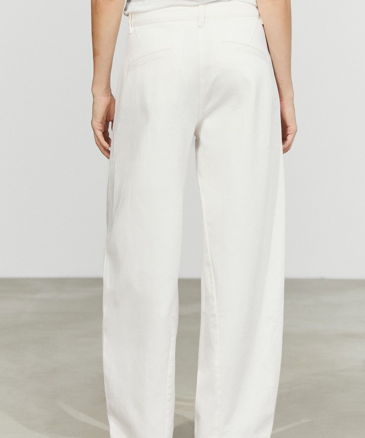 마시모두띠(MASSIMO DUTTI) 100% 코튼 배럴 팬츠