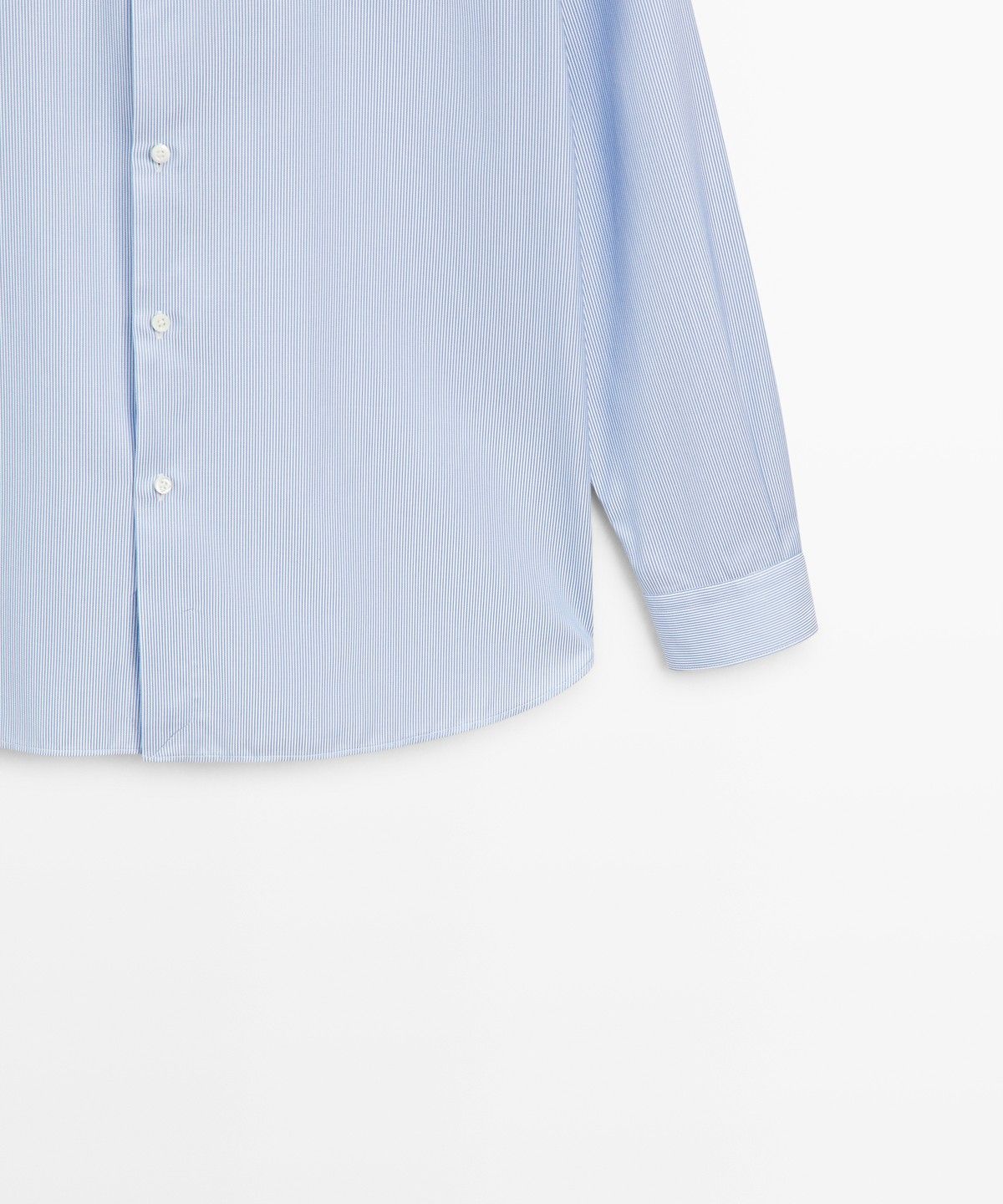 마시모두띠(MASSIMO DUTTI) 100% 코튼 슬림 핏 스트라이프 셔츠