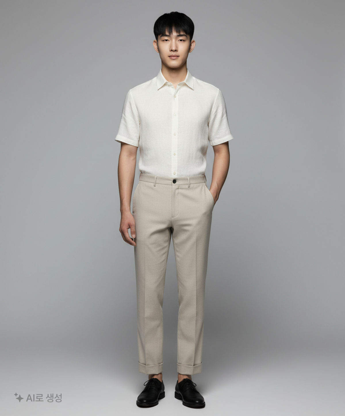 티엔지티(TNGT) CLOUD L/GREY CROP COOLING TURN UP TROUSERS TNPA1E716G2 82