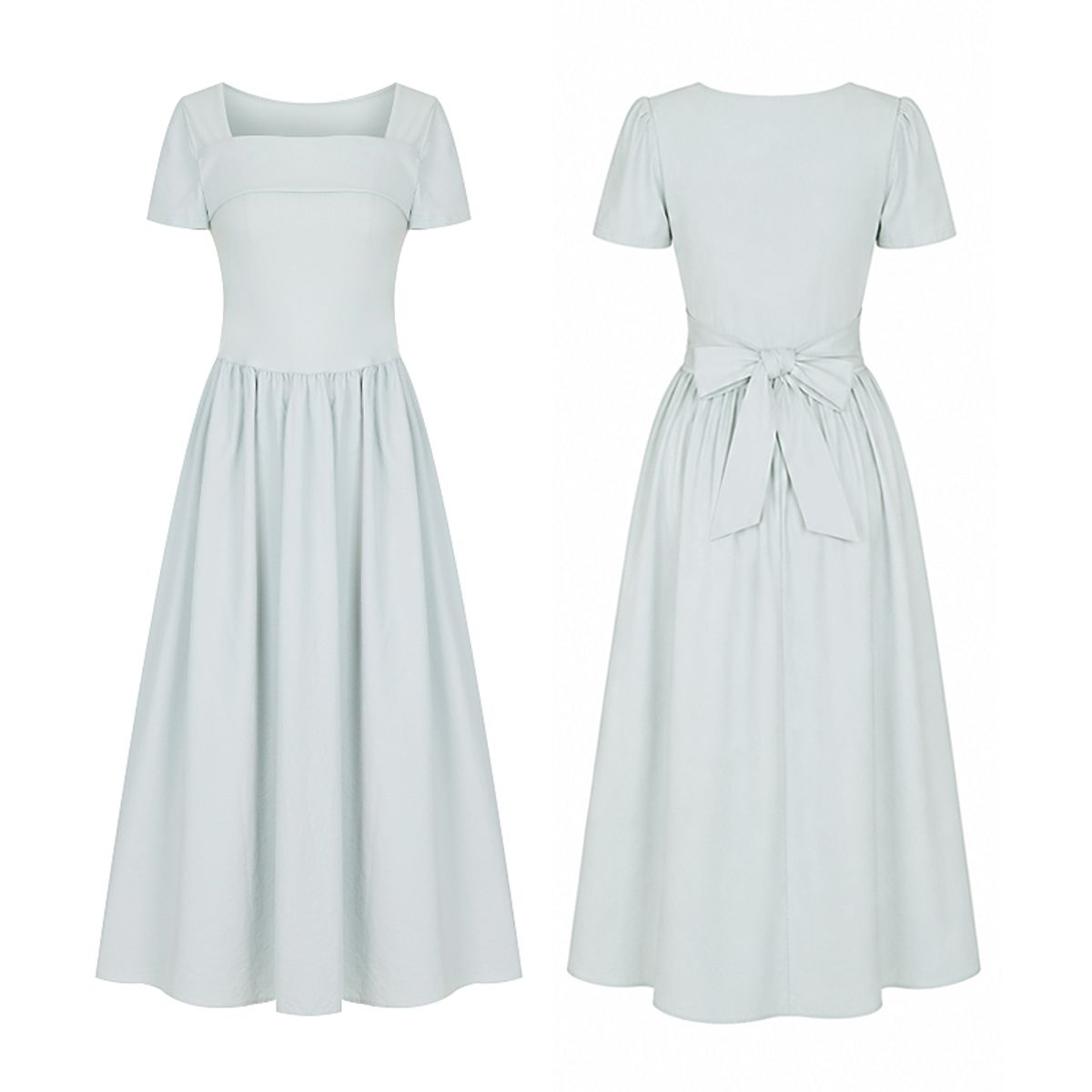 티뷰(TVIEW) 리본스퀘어넥플레어원피스_V6B-COP031