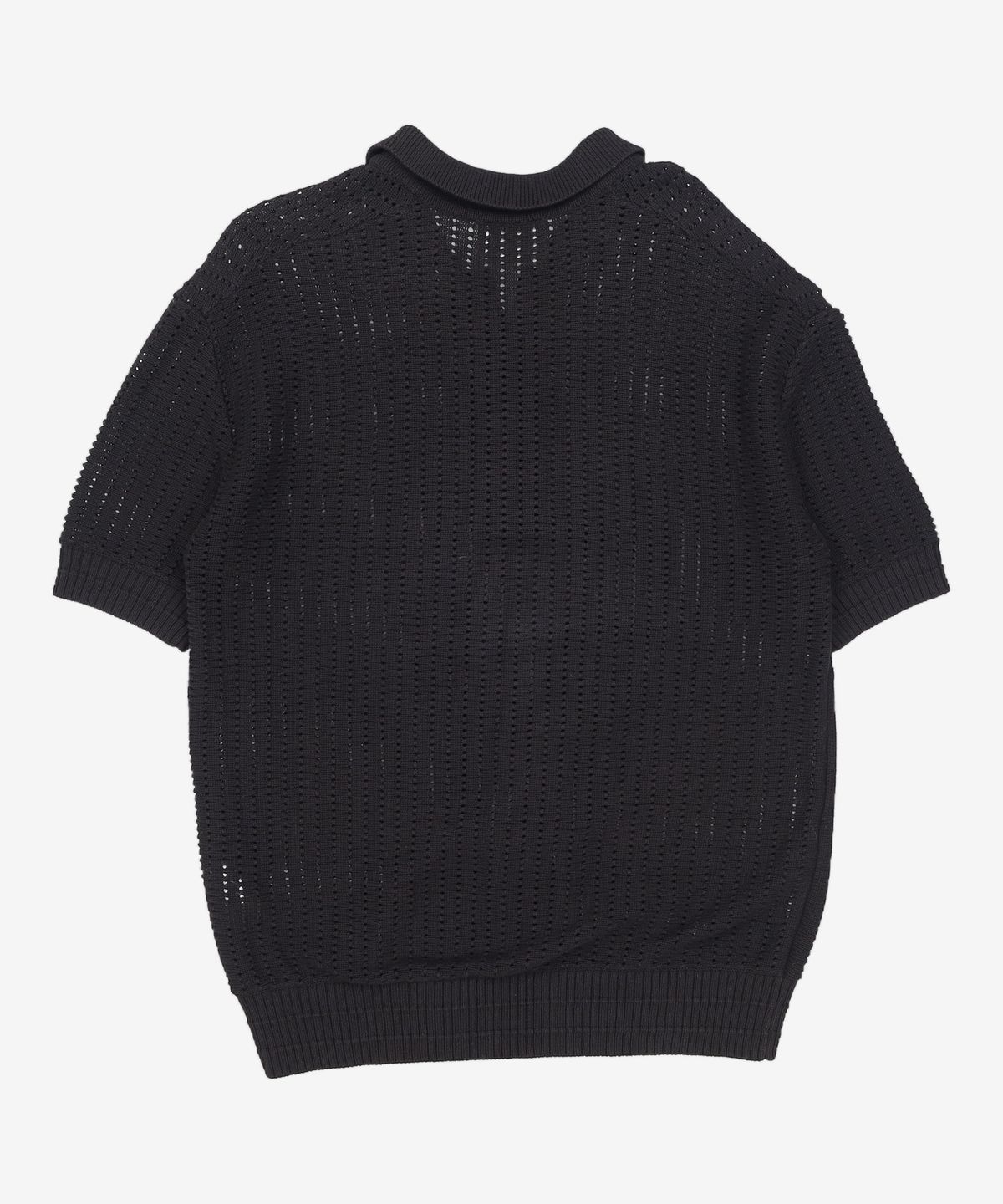 메종미네드(MAISON MINED) SAINT BLACK KNIT HALF SHIRTS L
