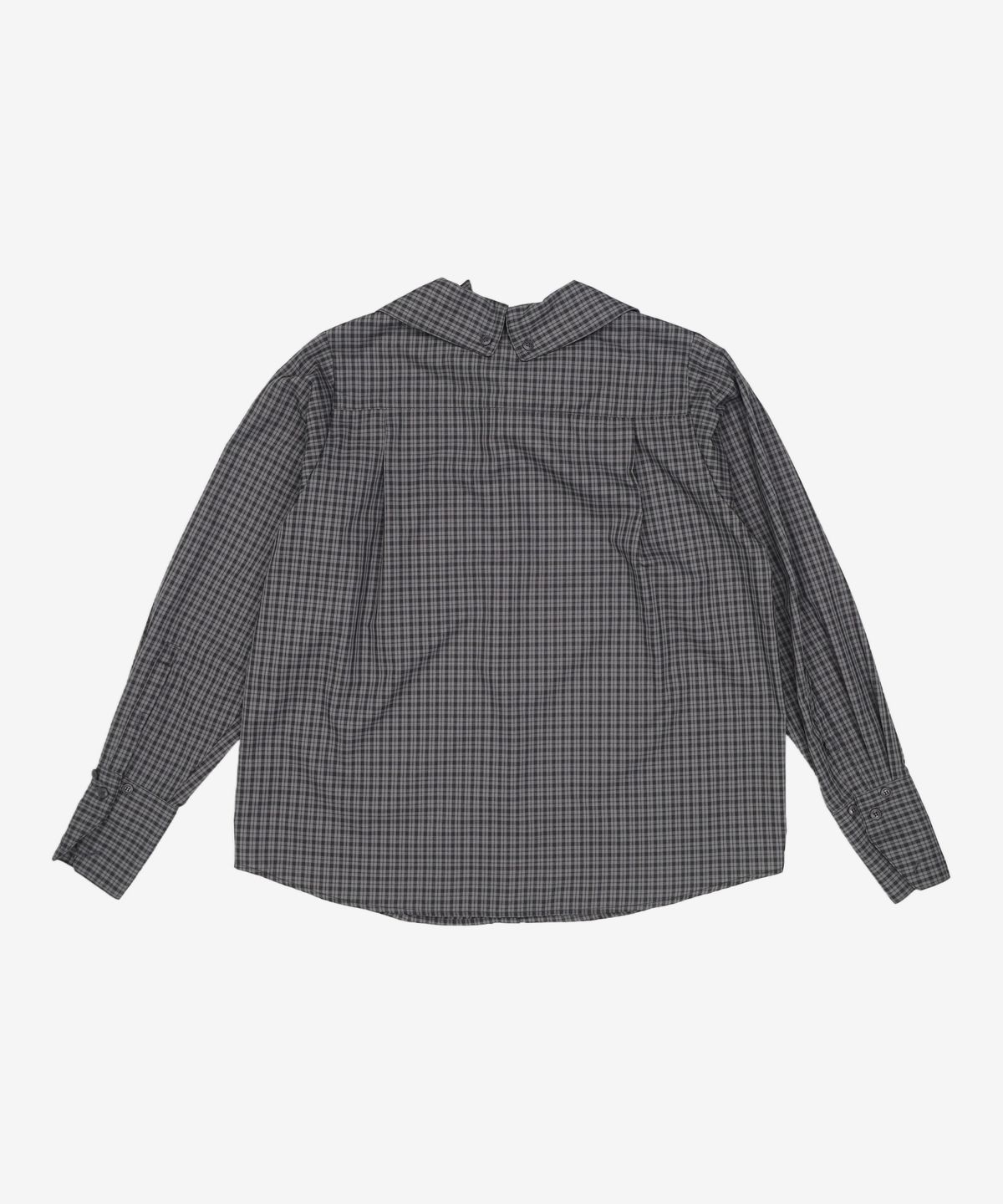 오헤시오(OHESHIO) LAYERED COLLAR SHIRT, CHARCOAL CHECK FREE