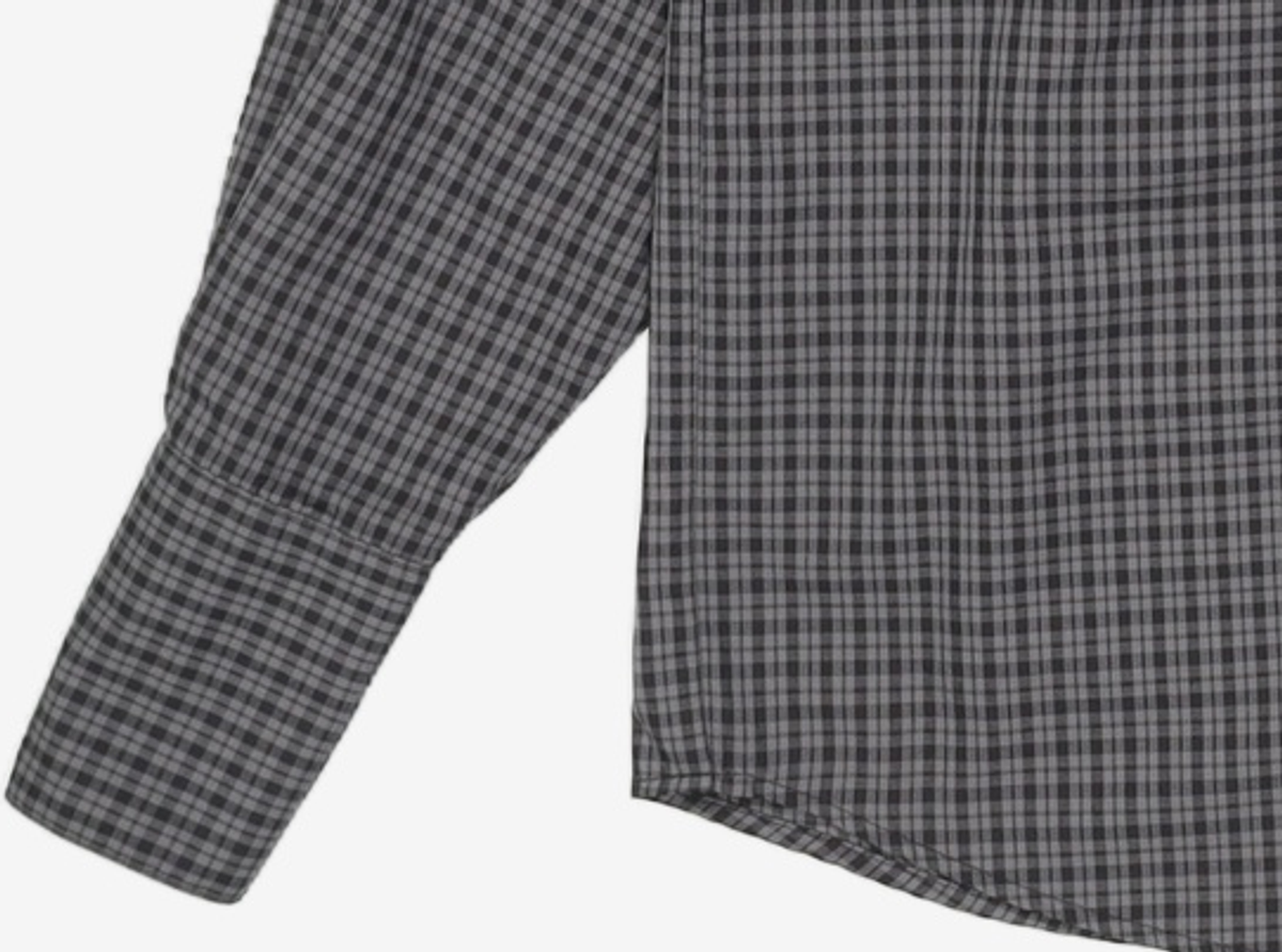 오헤시오(OHESHIO) LAYERED COLLAR SHIRT, CHARCOAL CHECK FREE