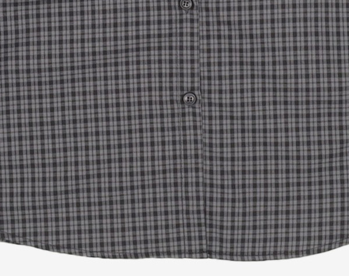 오헤시오(OHESHIO) LAYERED COLLAR SHIRT, CHARCOAL CHECK FREE
