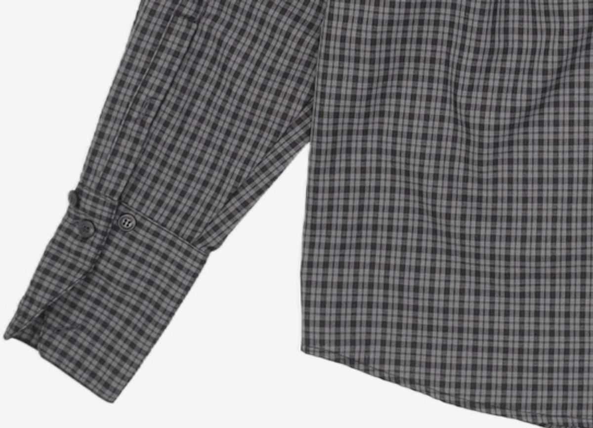 오헤시오(OHESHIO) LAYERED COLLAR SHIRT, CHARCOAL CHECK FREE