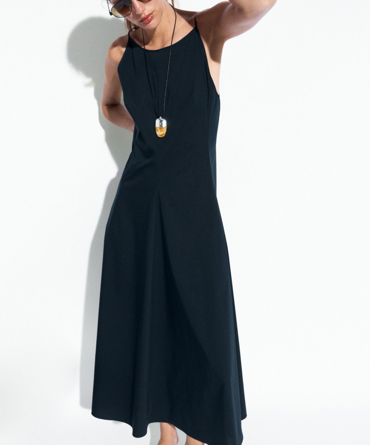 마시모두띠(MASSIMO DUTTI) 포플린 슬림 스트랩 원피스