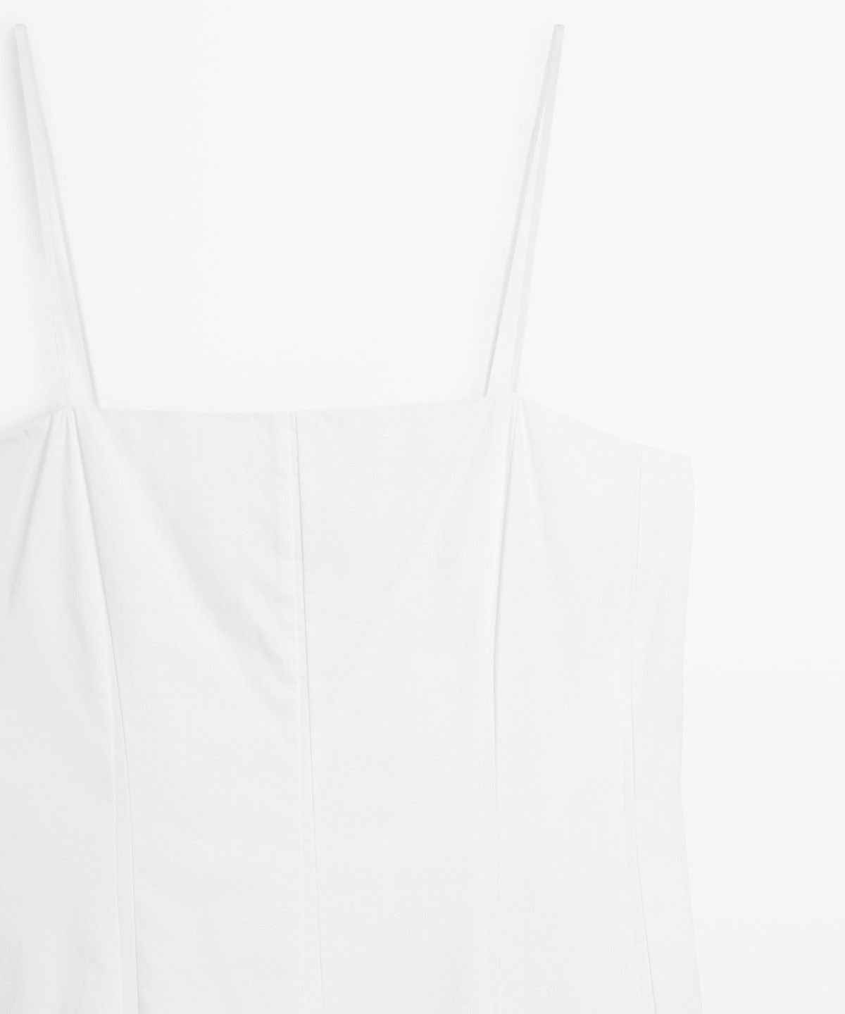 마시모두띠(MASSIMO DUTTI) 코튼 포플린 스트랩 미디 원피스