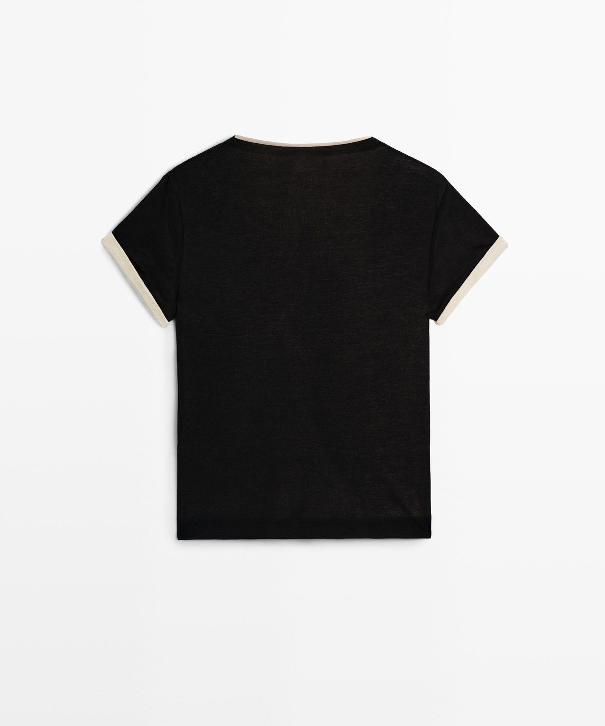 마시모두띠(MASSIMO DUTTI) 더블 마감 반팔 티셔츠