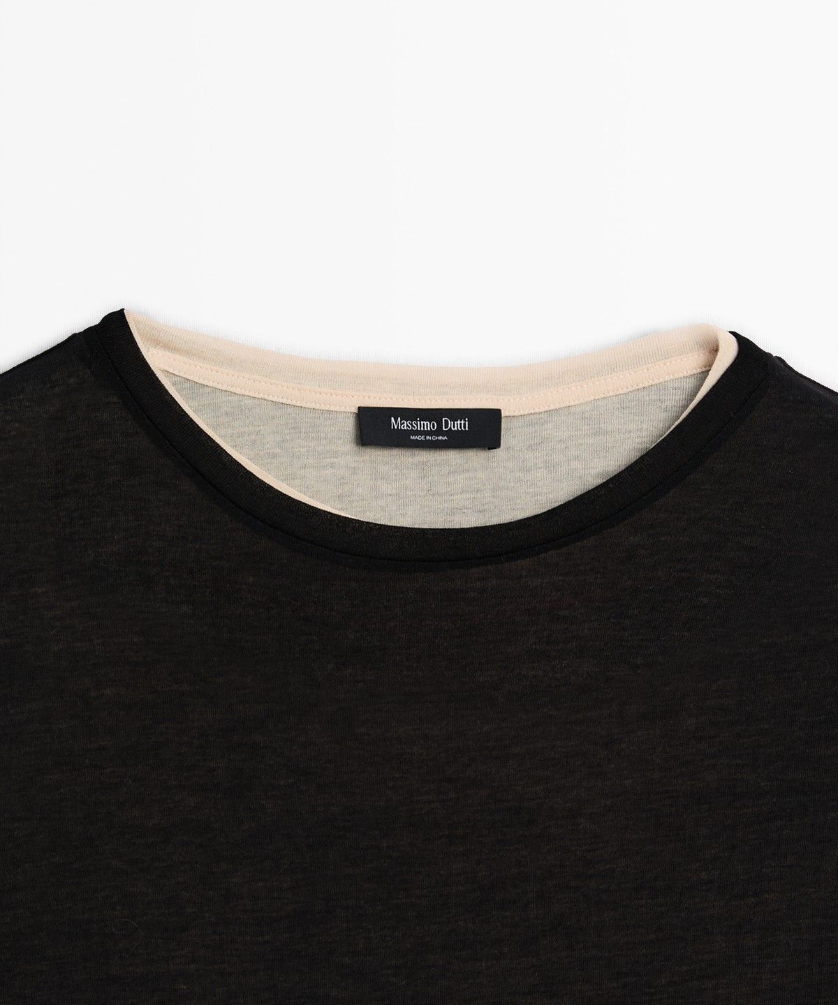 마시모두띠(MASSIMO DUTTI) 더블 마감 반팔 티셔츠