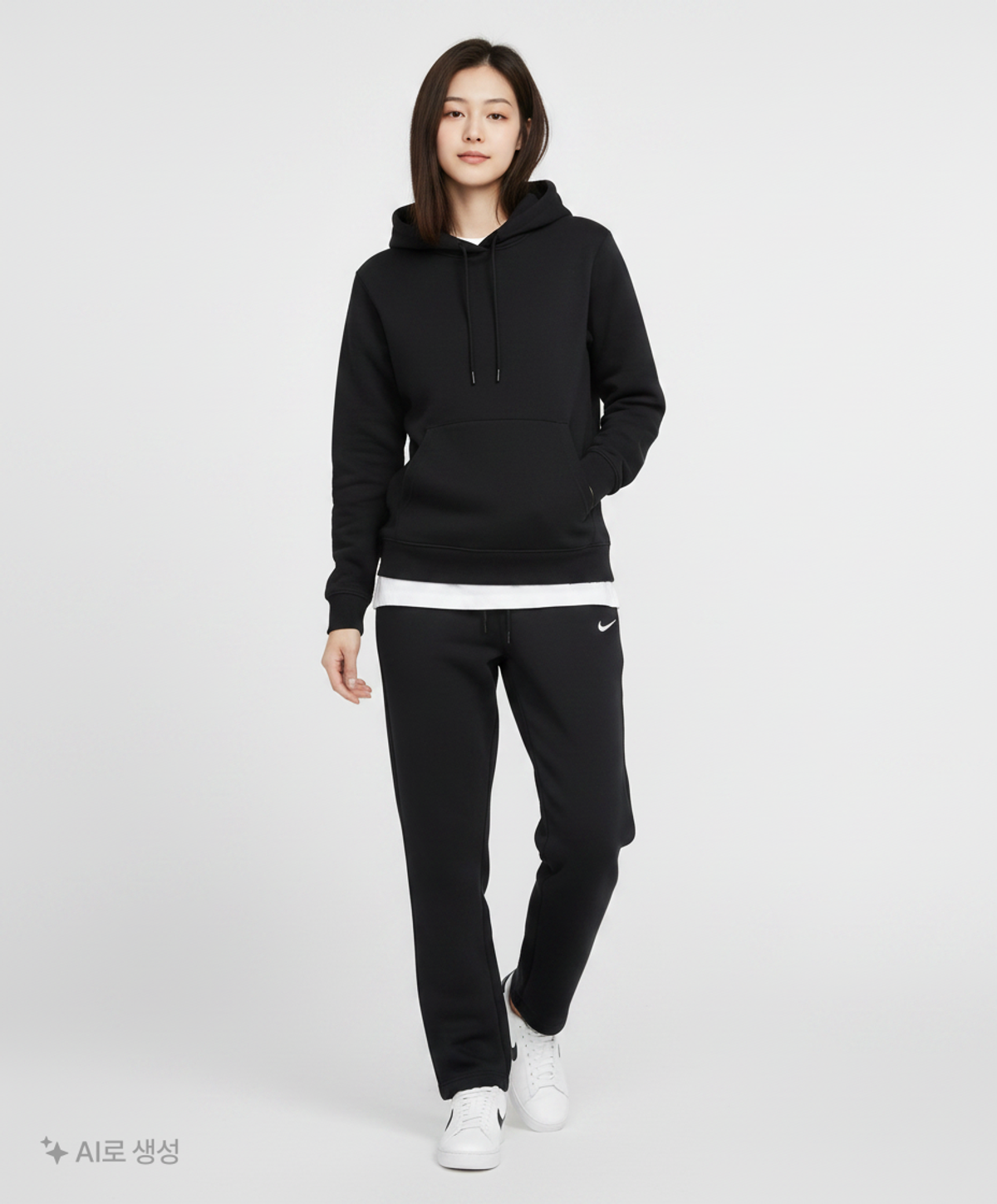 나이키(NIKE) 스포츠웨어 피닉스 플리스 미드라이즈 오픈 헴 팬츠 W - 블랙:세일 / HQ7724-010 XS
