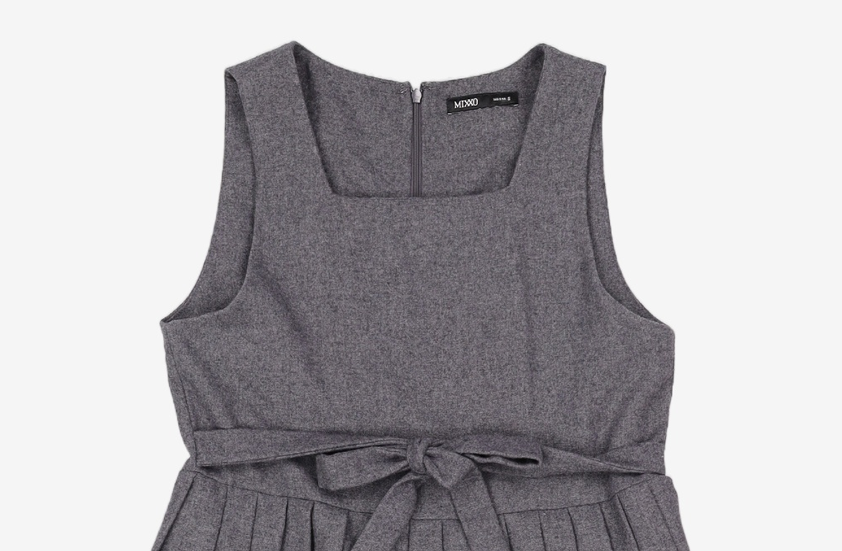 미쏘(MIXXO) 스퀘어넥 플리츠 롱 원피스 MIWOWBV23G S