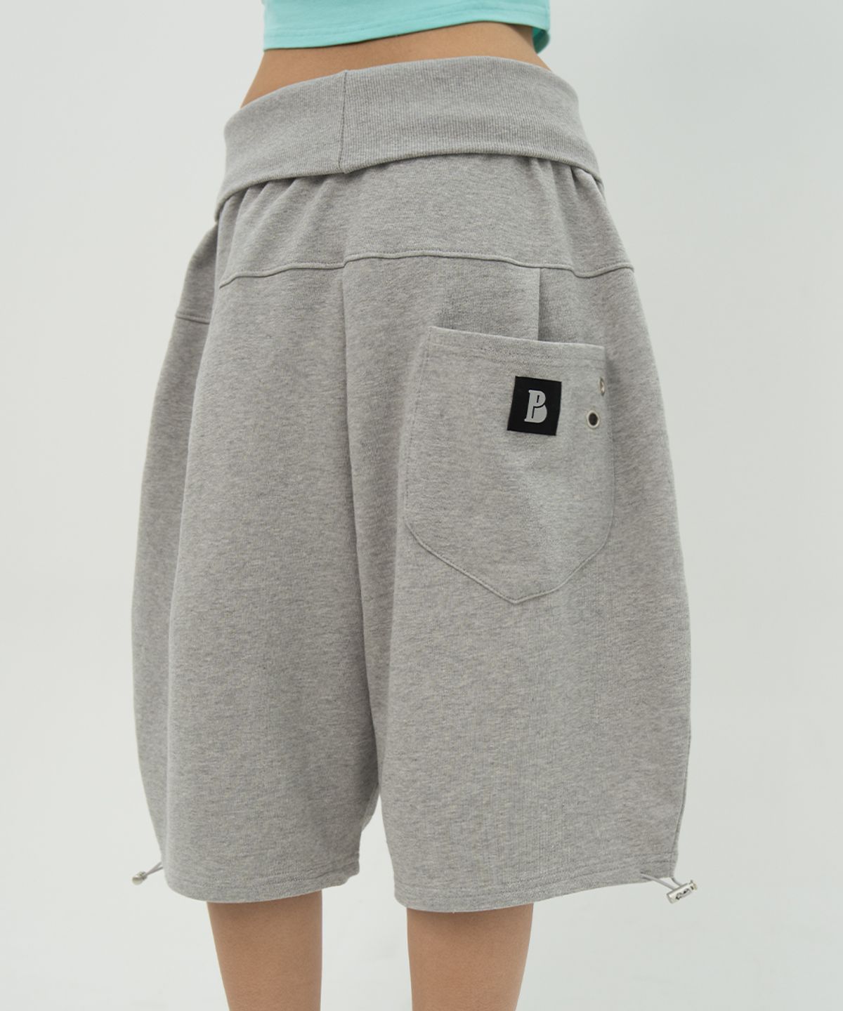 비피피(BFEEP) EYELET ADJUST PUFF PANTS_GREY