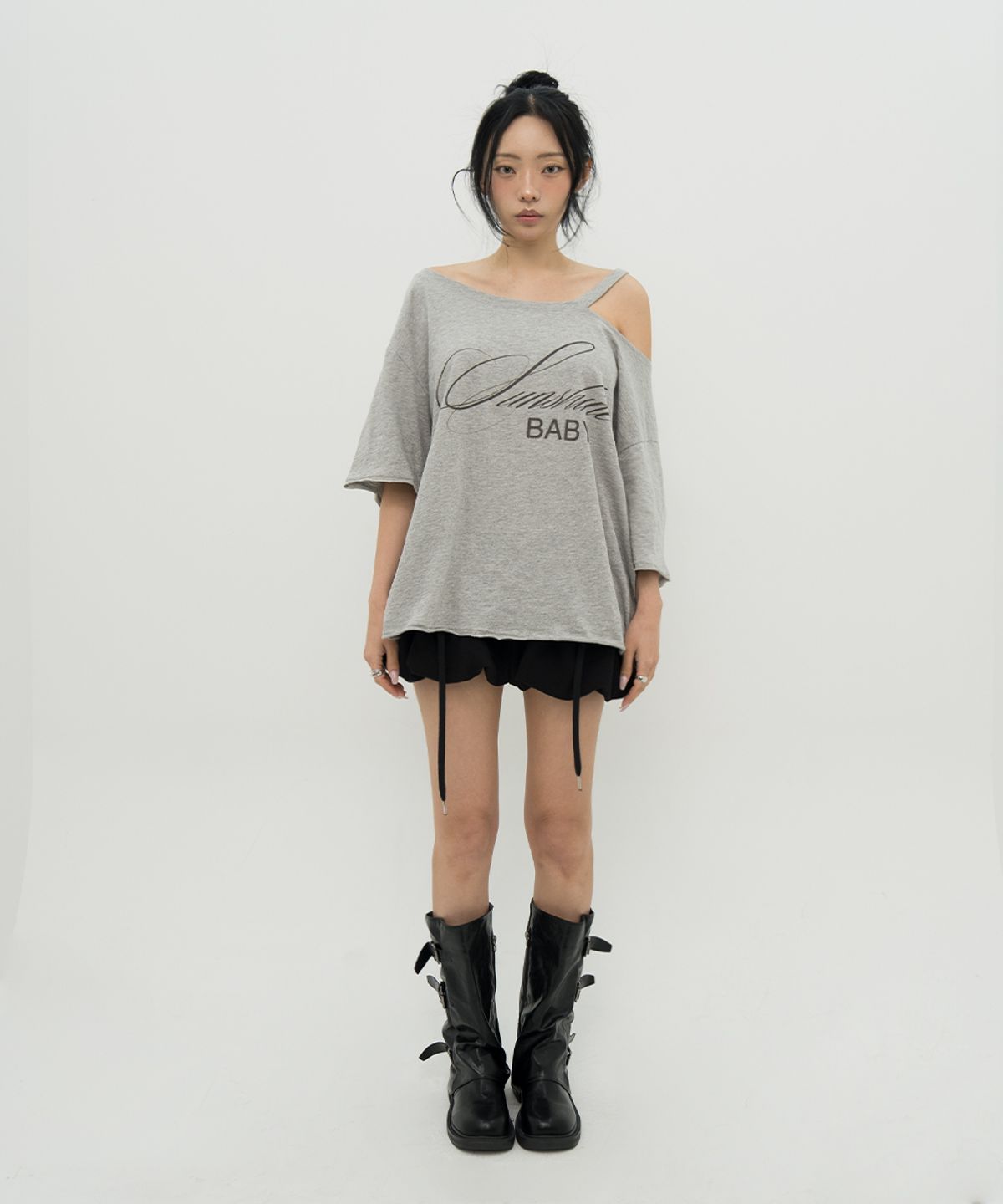 비피피(BFEEP) SUNSHINE BABY ASYM TEE_GREY