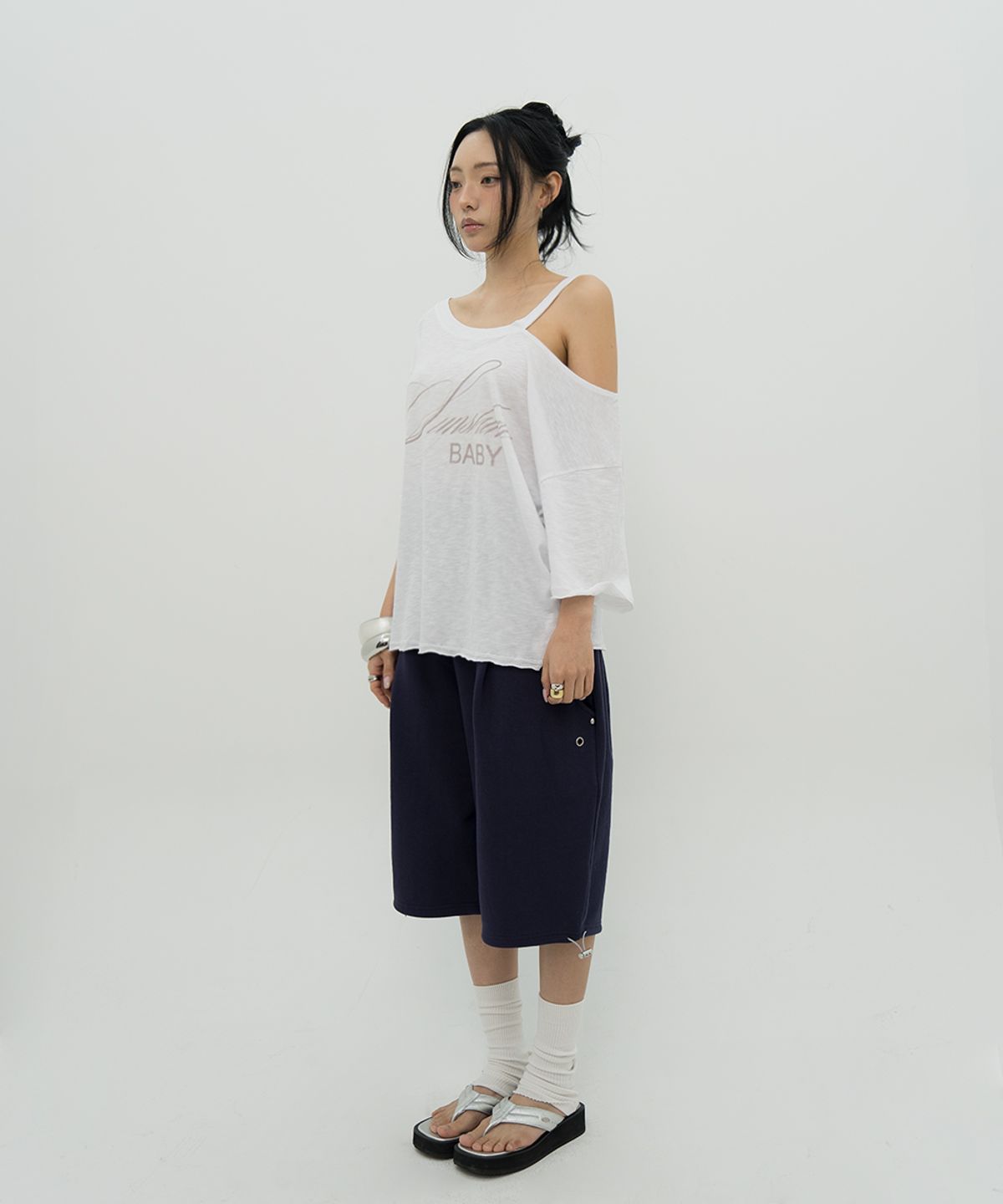 비피피(BFEEP) SUNSHINE BABY ASYM TEE_WHITE