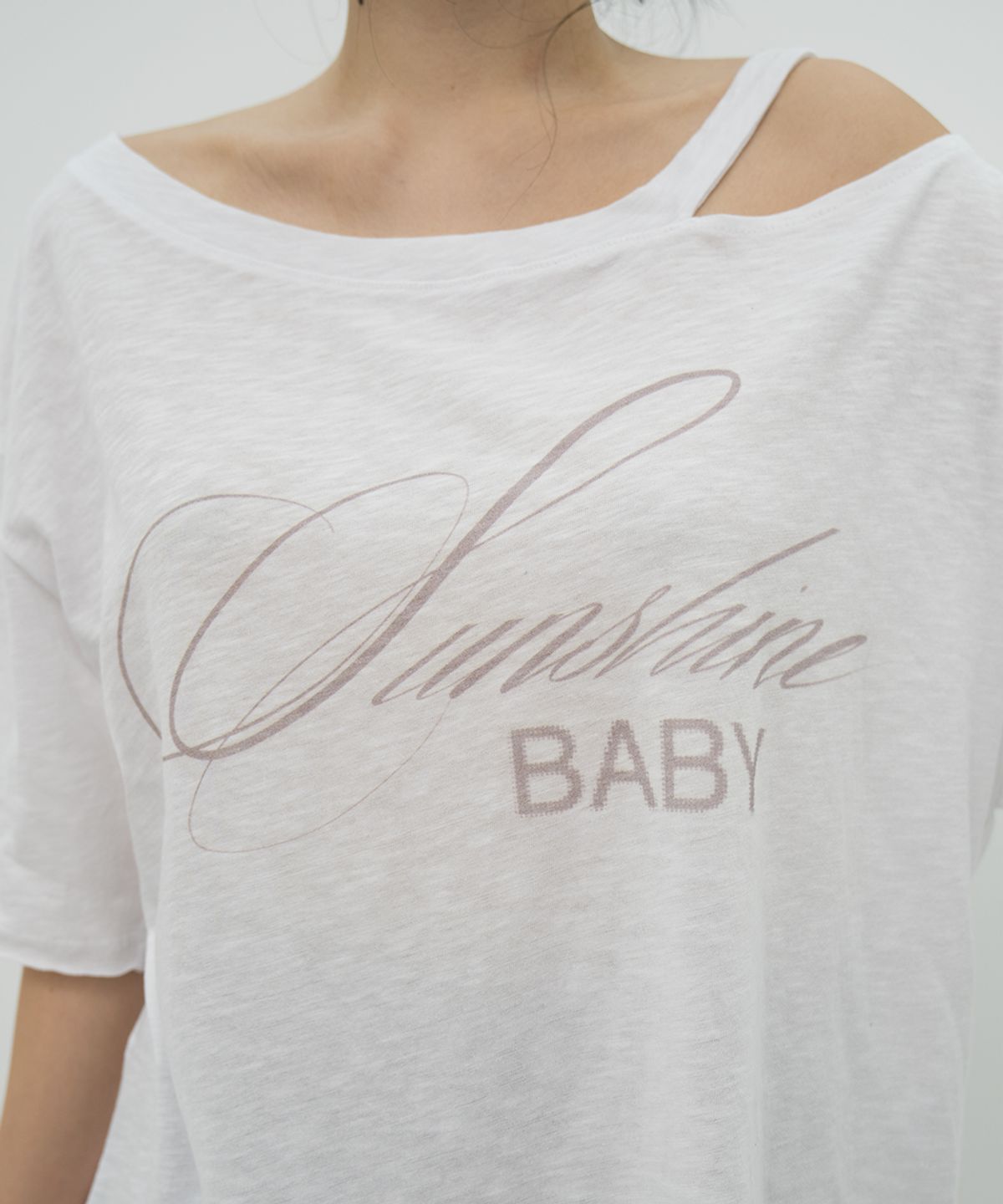 비피피(BFEEP) SUNSHINE BABY ASYM TEE_WHITE