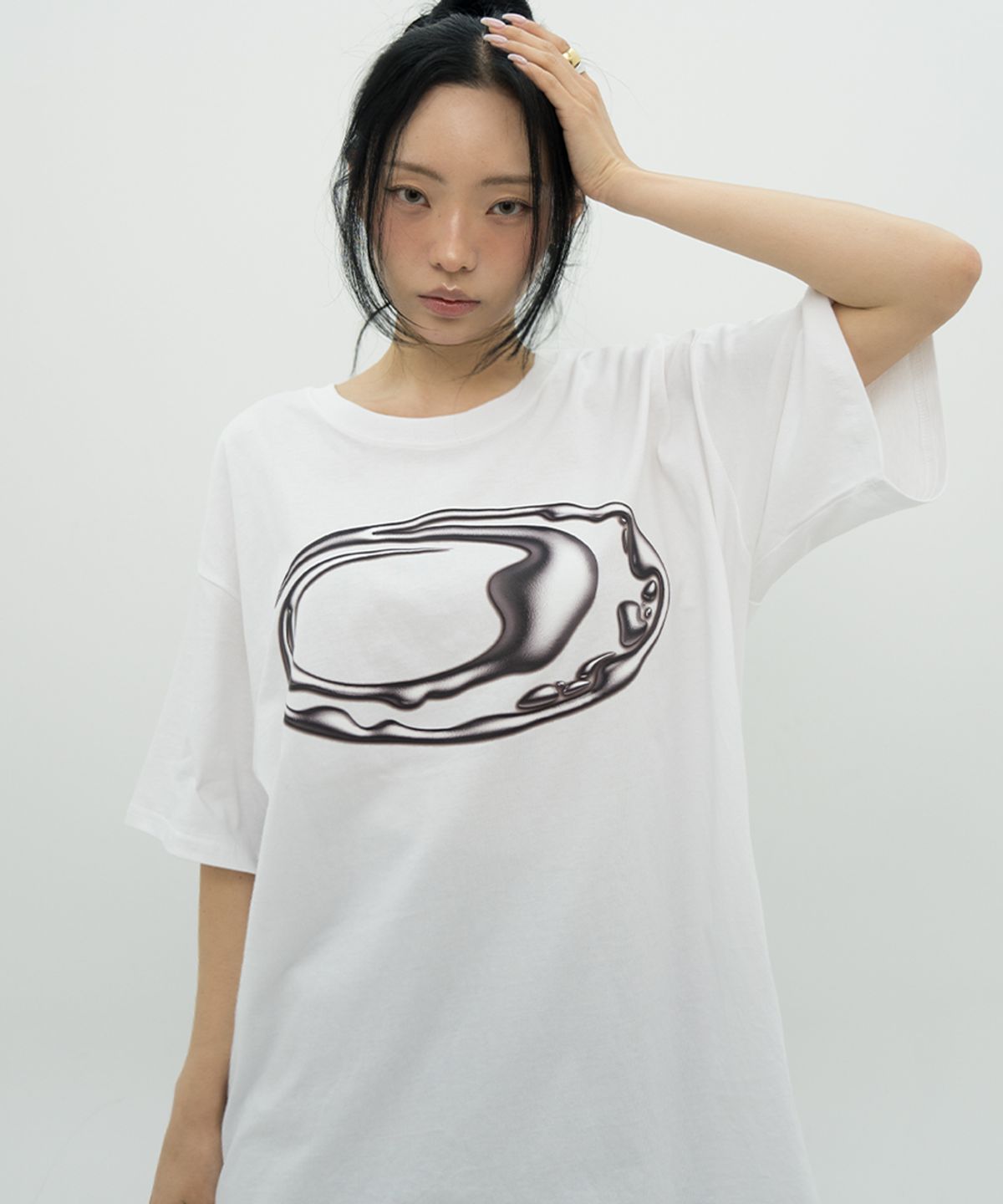 비피피(BFEEP) 3D SILVER LOGO TEE_ WHITE