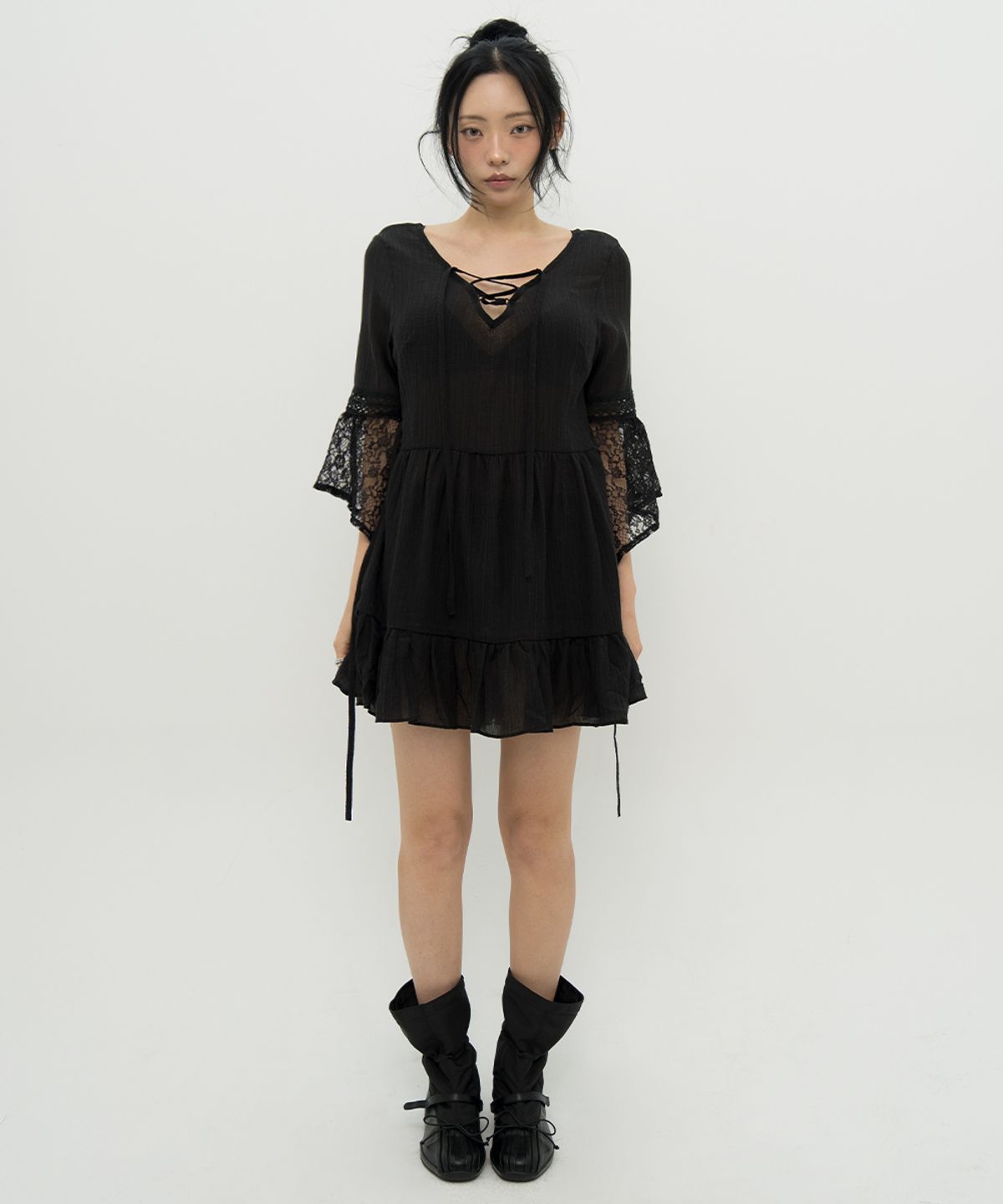 비피피(BFEEP) LACE SHEER DRESS _ BLACK