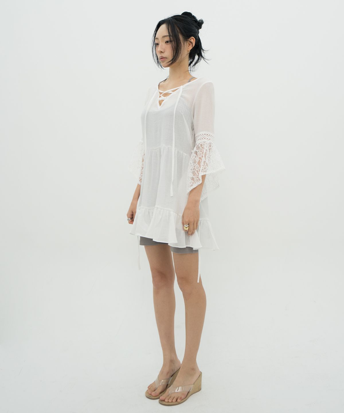 비피피(BFEEP) LACE SHEER DRESS _ WHITE