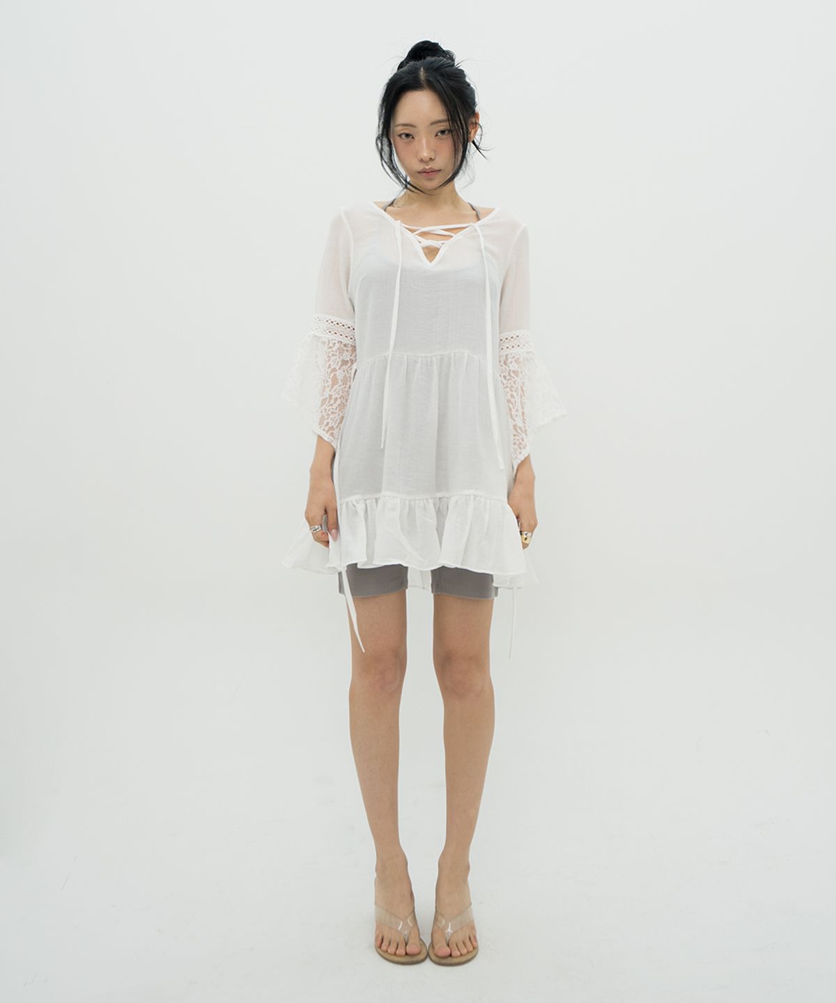 비피피(BFEEP) LACE SHEER DRESS _ WHITE