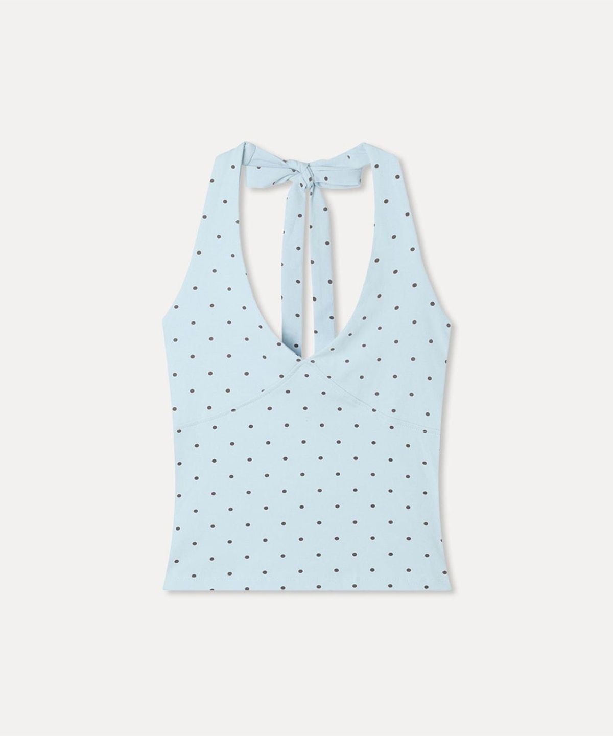 미쏘(MIXXO) 도트 홀터 절개 슬리브리스_MIWHNG909A