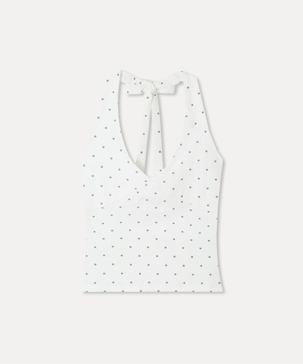 미쏘(MIXXO) 도트 홀터 절개 슬리브리스_MIWHNG909A